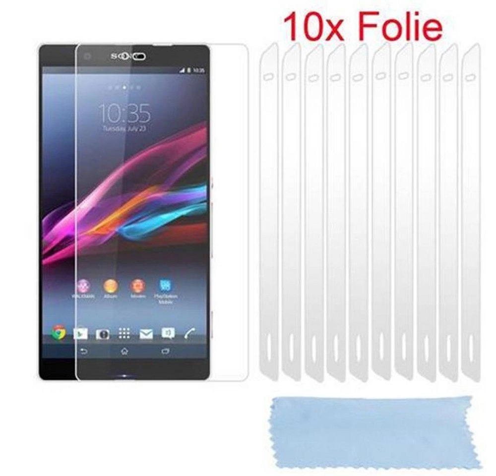 Cadorabo Displayschutzfolien für Sony Xperia Z2 - Schutzfolien in HIGH CLEAR ? 10 Stück hochtransparenter Schutzfolien gegen Staub, Schmutz und Kratzer