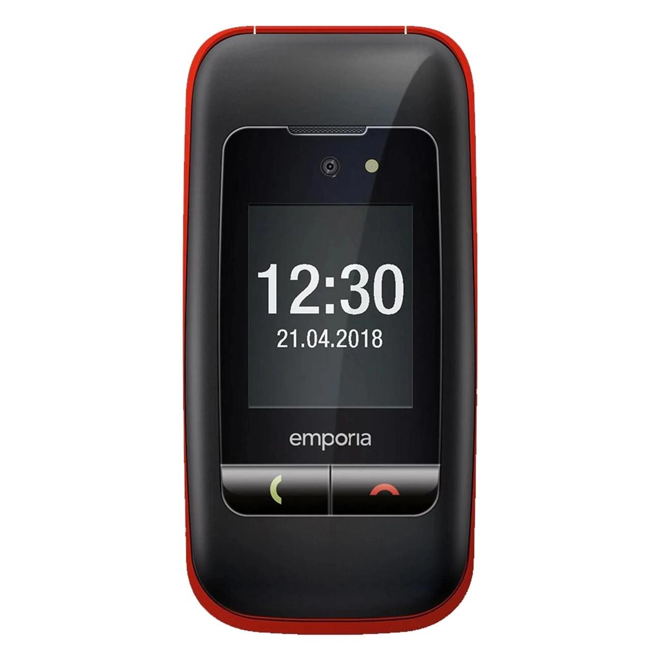 Emporia ONE schwarz | Mobiltelefon | Klappdesign | Notruffunktion | 3 Kurzwahltasten | automatische Rufannahme bei Aufklappen | IP44 Schutz | MicroSD Slot 8 GB