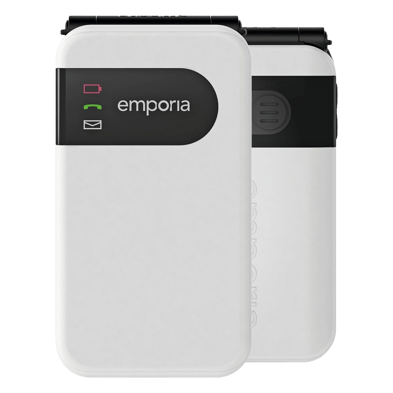Emporia SIMPLICITYglam 2G weiß | Seniorentelefon | klappbar | Notruffunktion | drei Kurzwahltasten | IP44 | inklusive Ladeschale | M4/T4 Hörgeräte kompatibel
