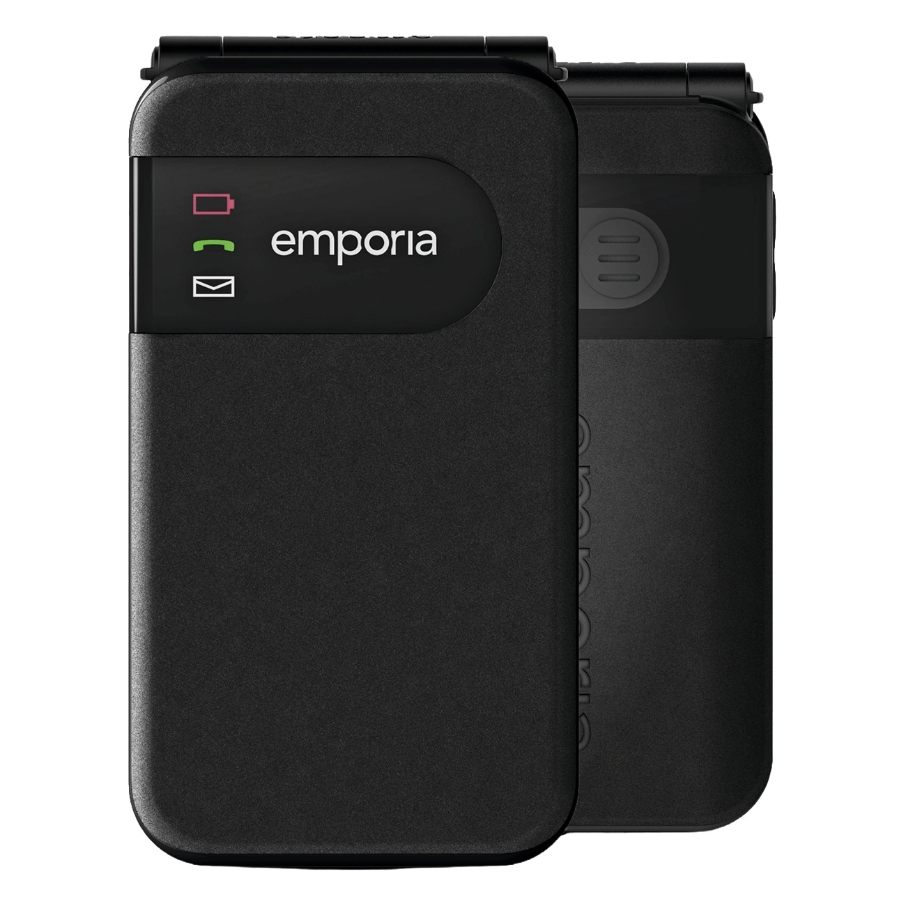 Emporia SIMPLICITYglam 2G schwarz | Seniorentelefon | klappbar | Notruffunktion | drei Kurzwahltasten | IP44 | inklusive Ladeschale | M4/T4 Hörgeräte kompatibel