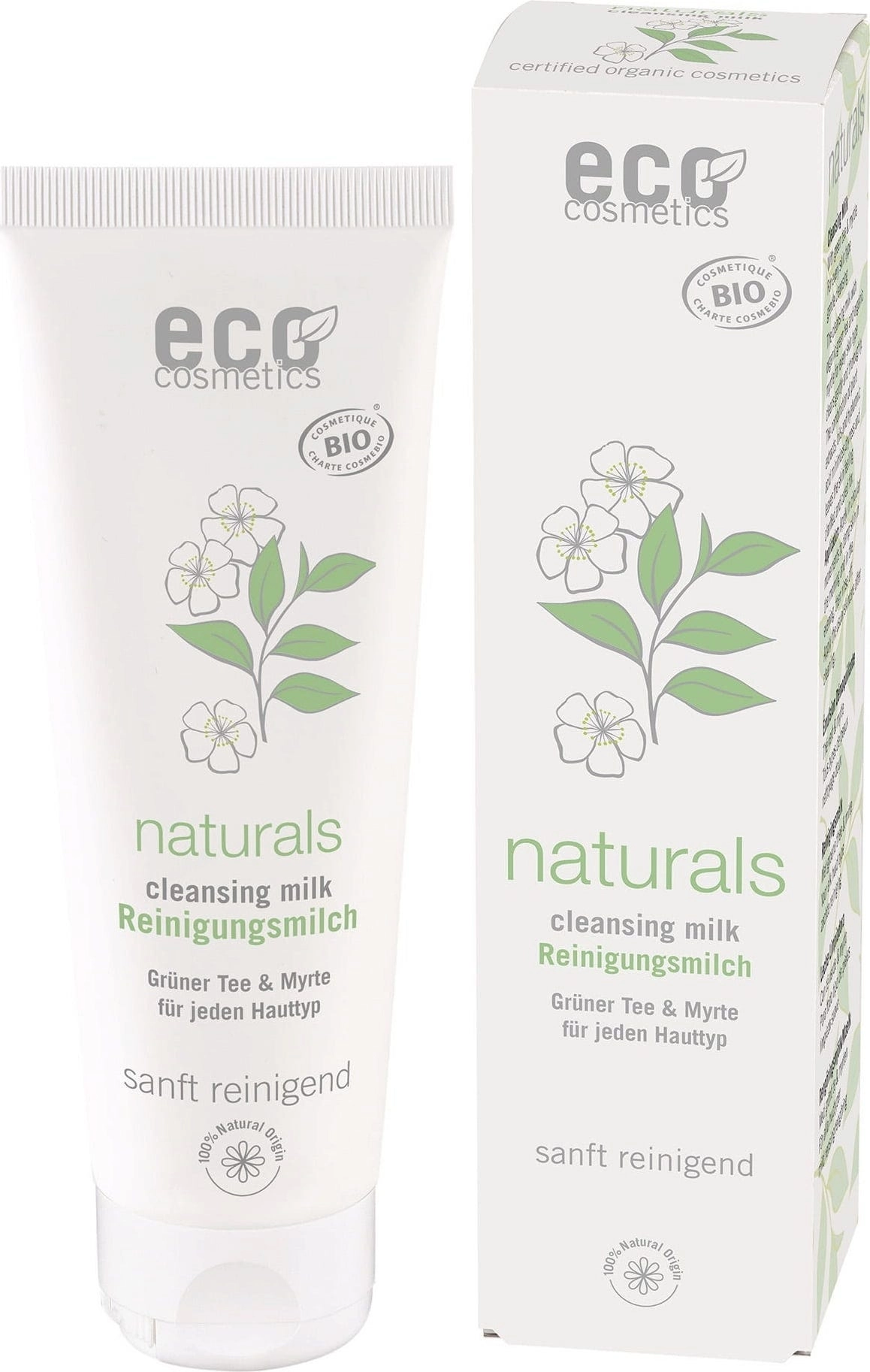 eco cosmetics Reinigungsmilch 3in1 Grüntee & Myrte - 125 ml