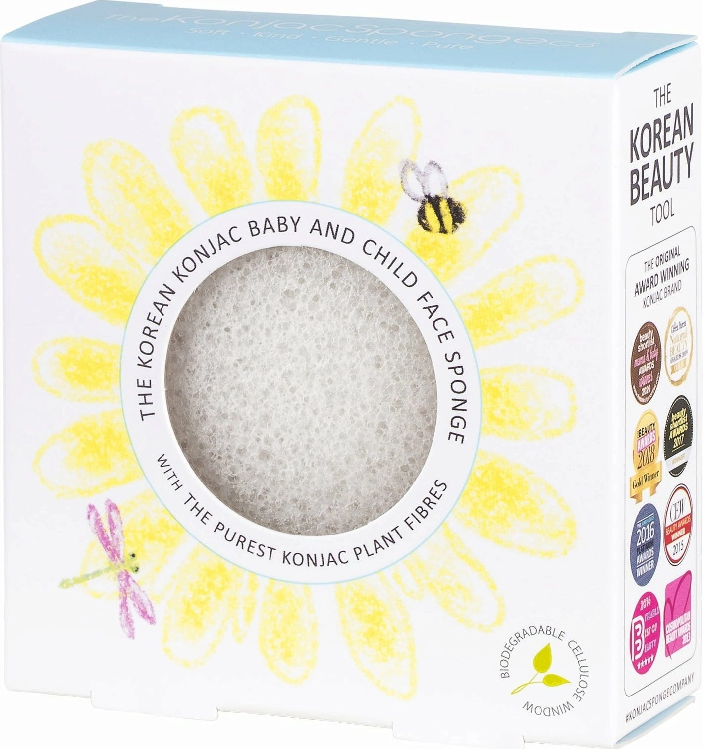 Slim Round White Pure Baby Sponge - 1 Stk