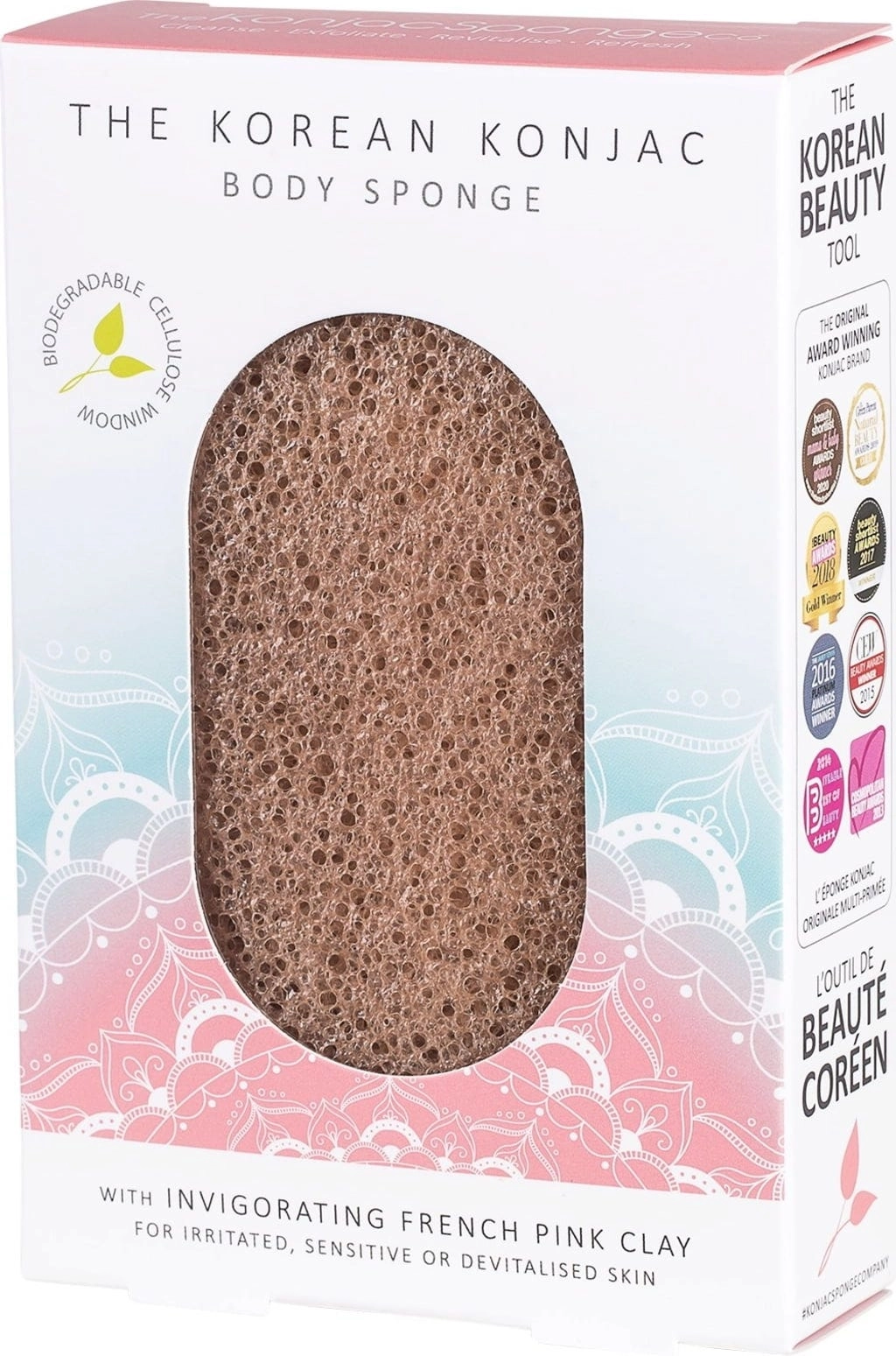 Mandala Konjac Body Sponge Pink Clay - 1 Stk