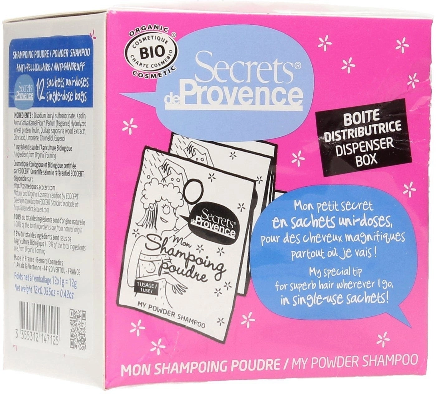 Secrets de Provence Shampoo-Pulver Bio Anti Schuppen - 12 g