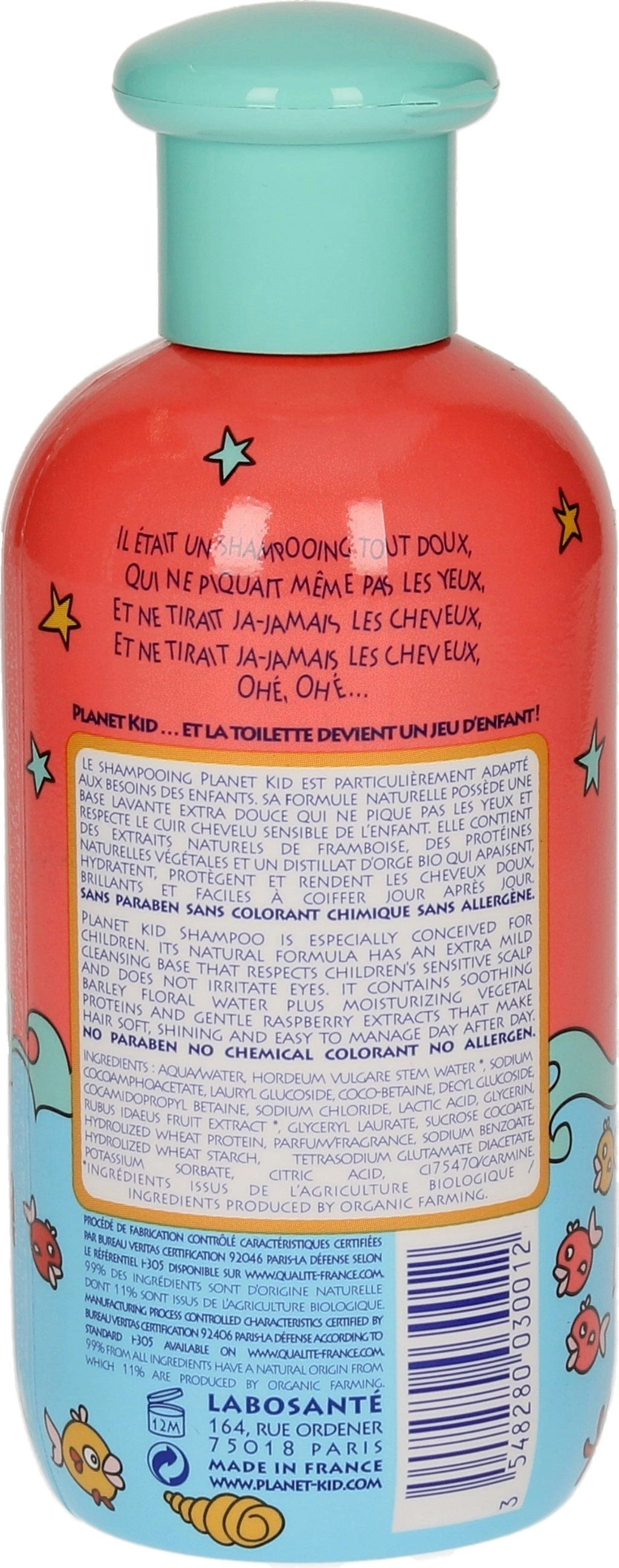 Planet Kid 2in1 Tangle Free Raspberry Shampoo - 200 ml