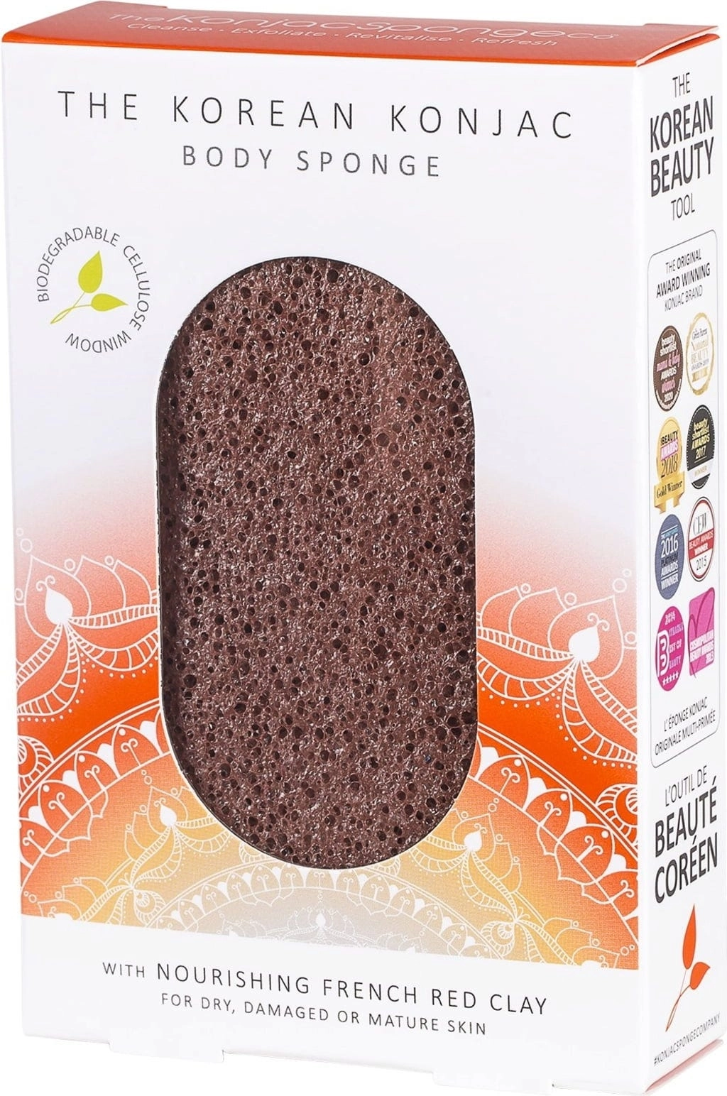 Mandala Konjac Body Sponge Red Clay - 1 Stk