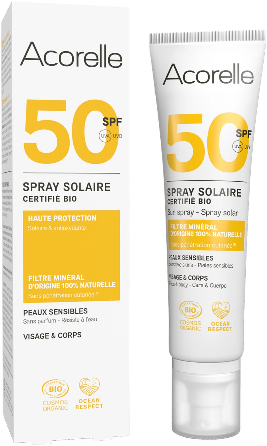 Acorelle Sonnenspray LSF 50 unparfumiert - 100 ml