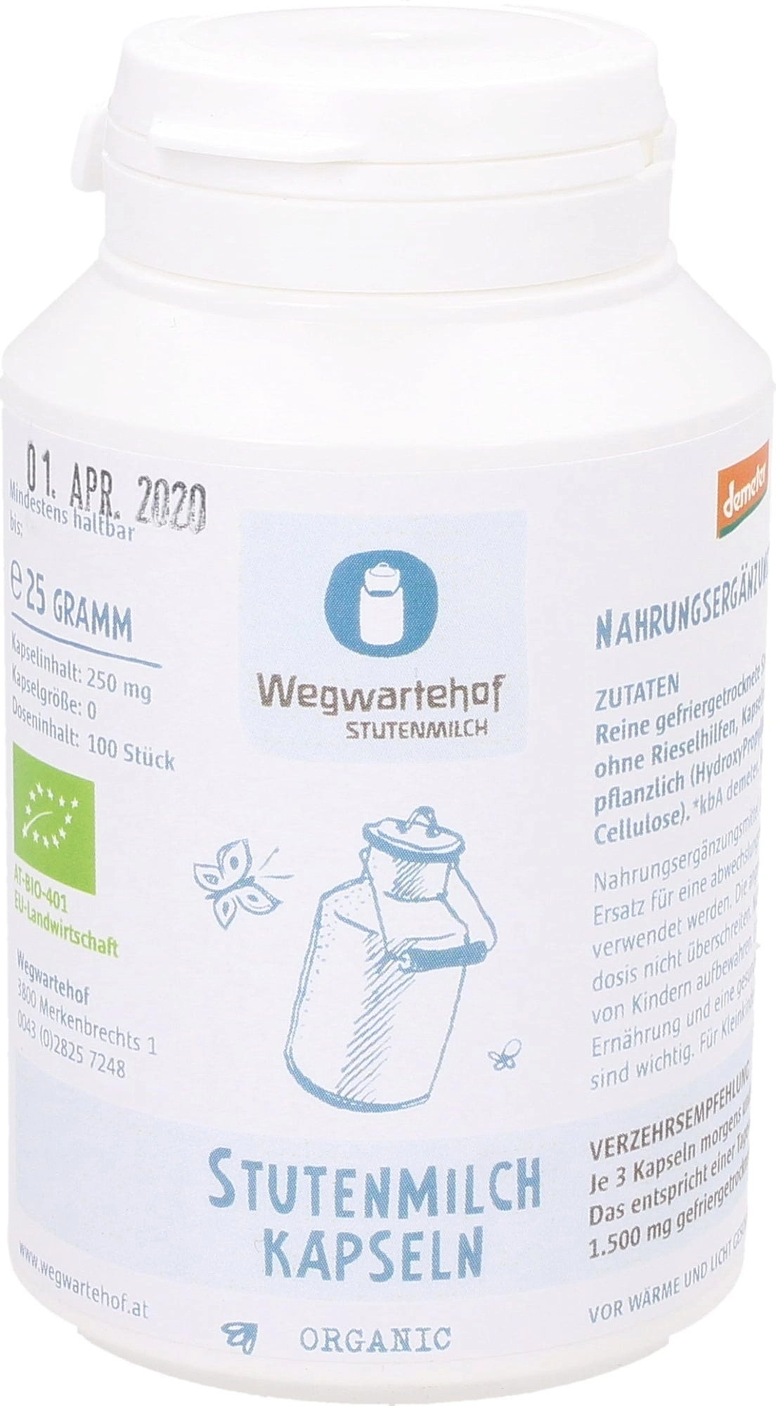 Wegwartehof Demeter BIO Stutenmilchkapseln - 100 Kapseln