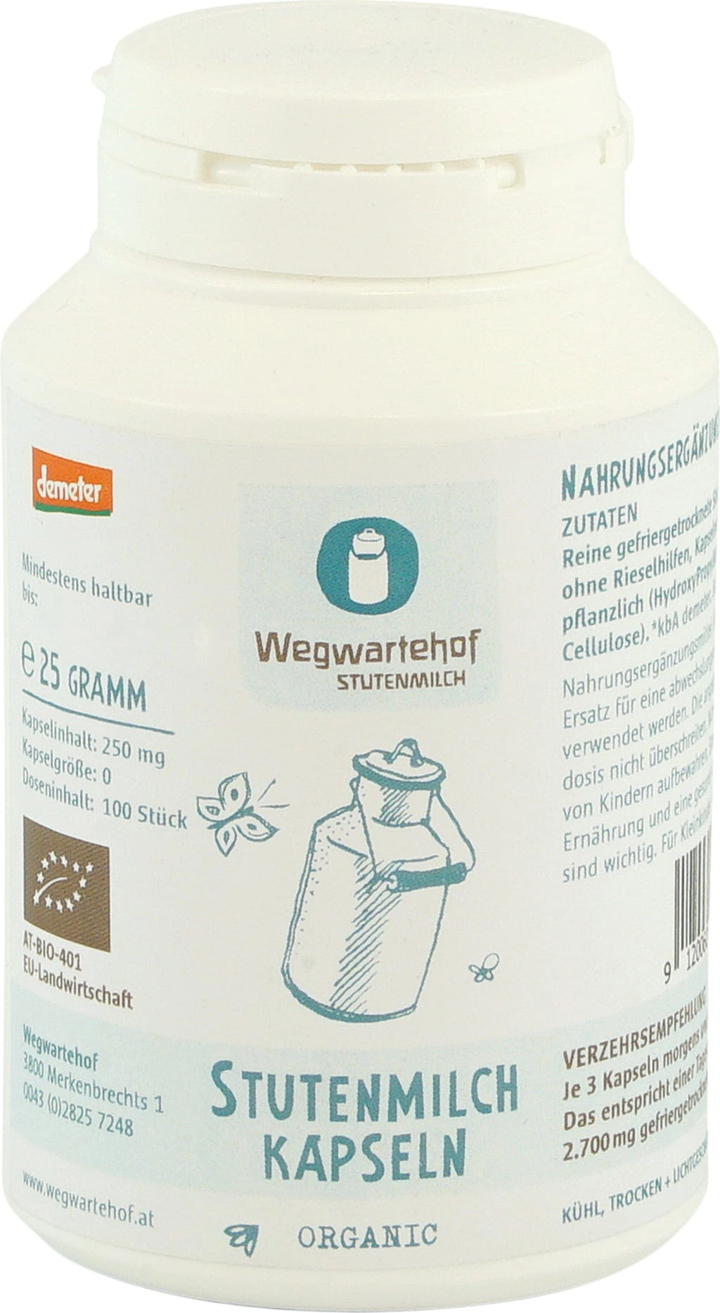 Wegwartehof Demeter BIO Stutenmilchkapseln - 100 Kapseln