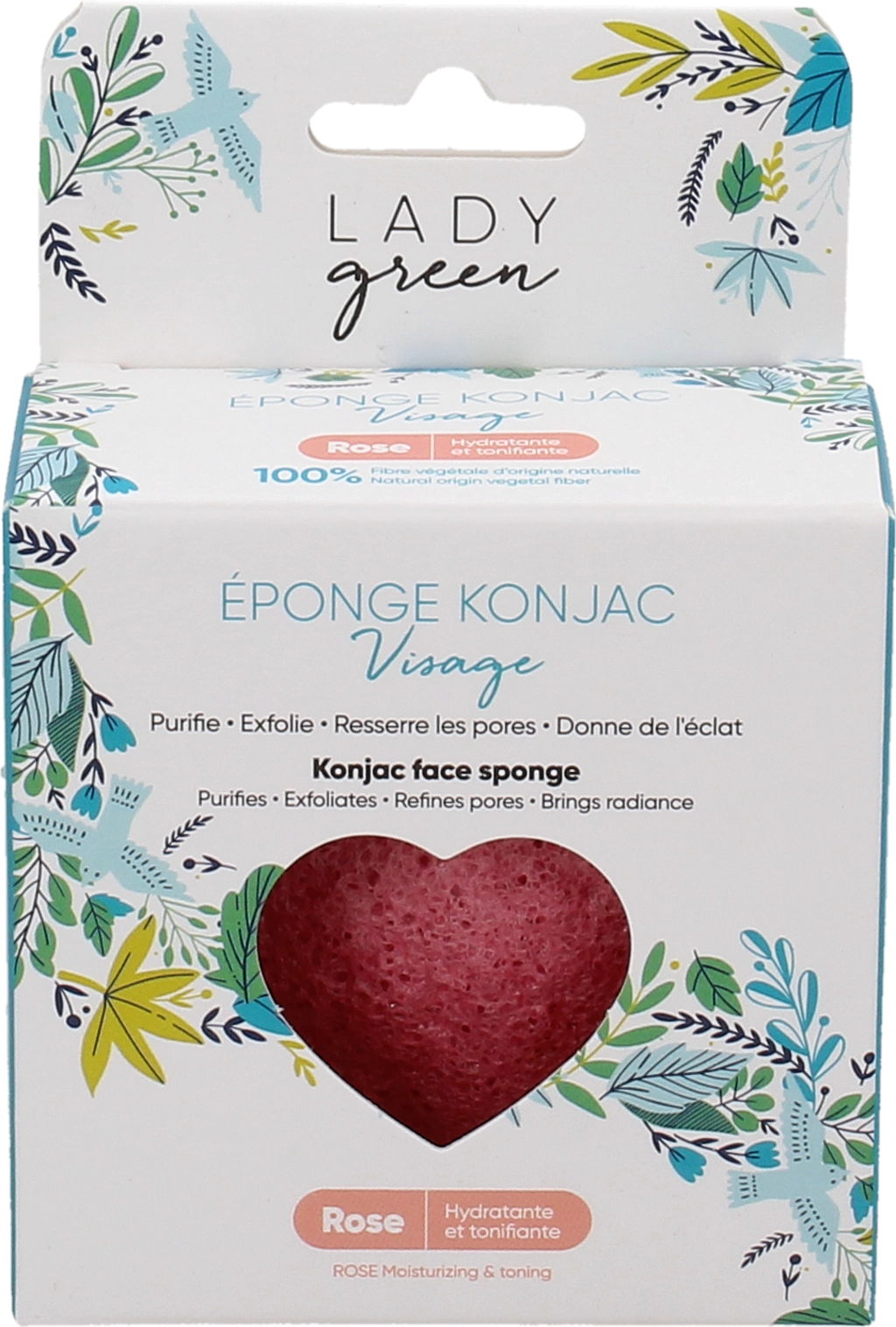Lady Green Konjac Face Sponge Rose - 1 Stk
