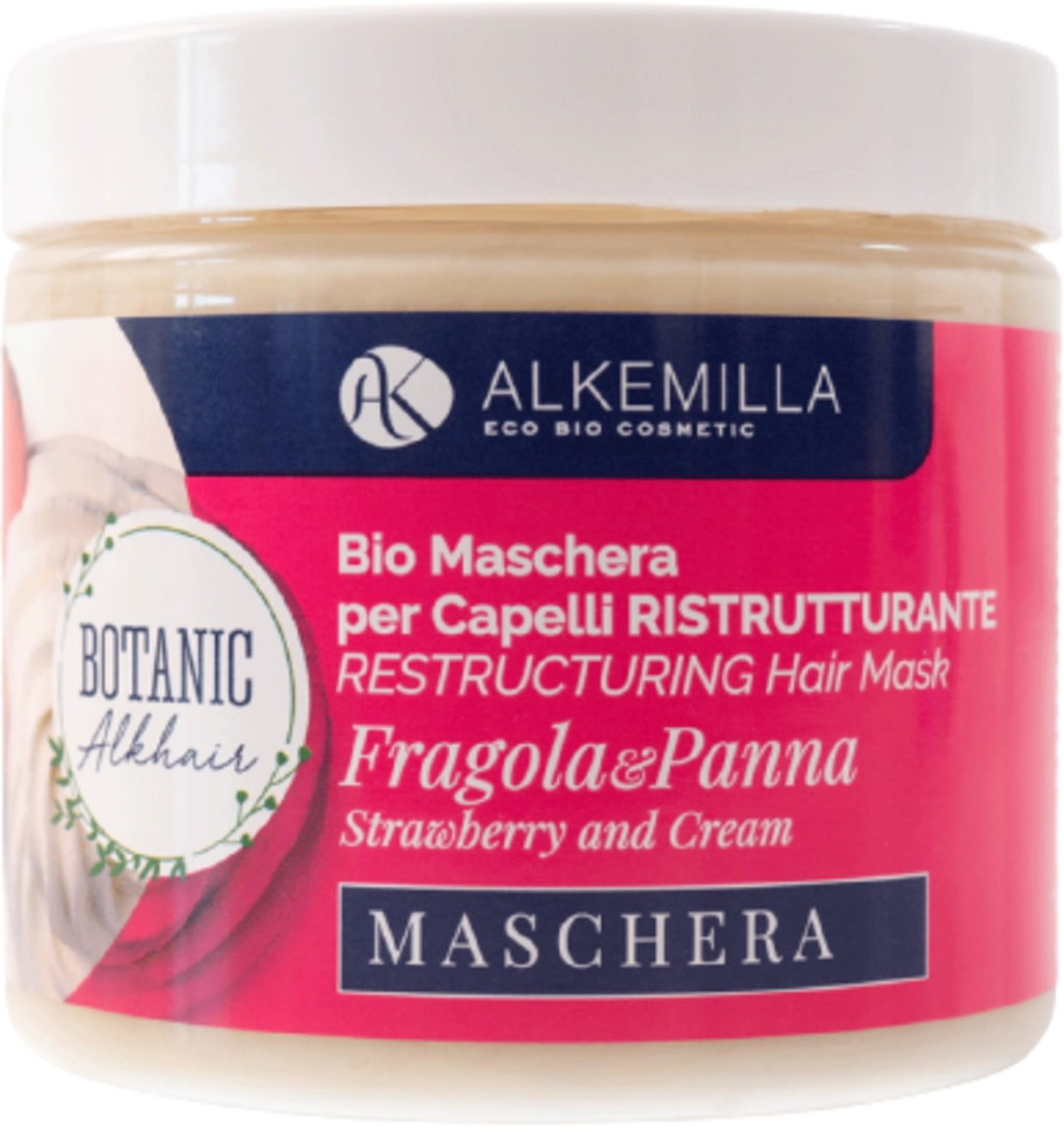 Alkemilla Eco Bio Cosmetic Sahne & Erdbeere Restrukturierende Haarmaske - 200 ml