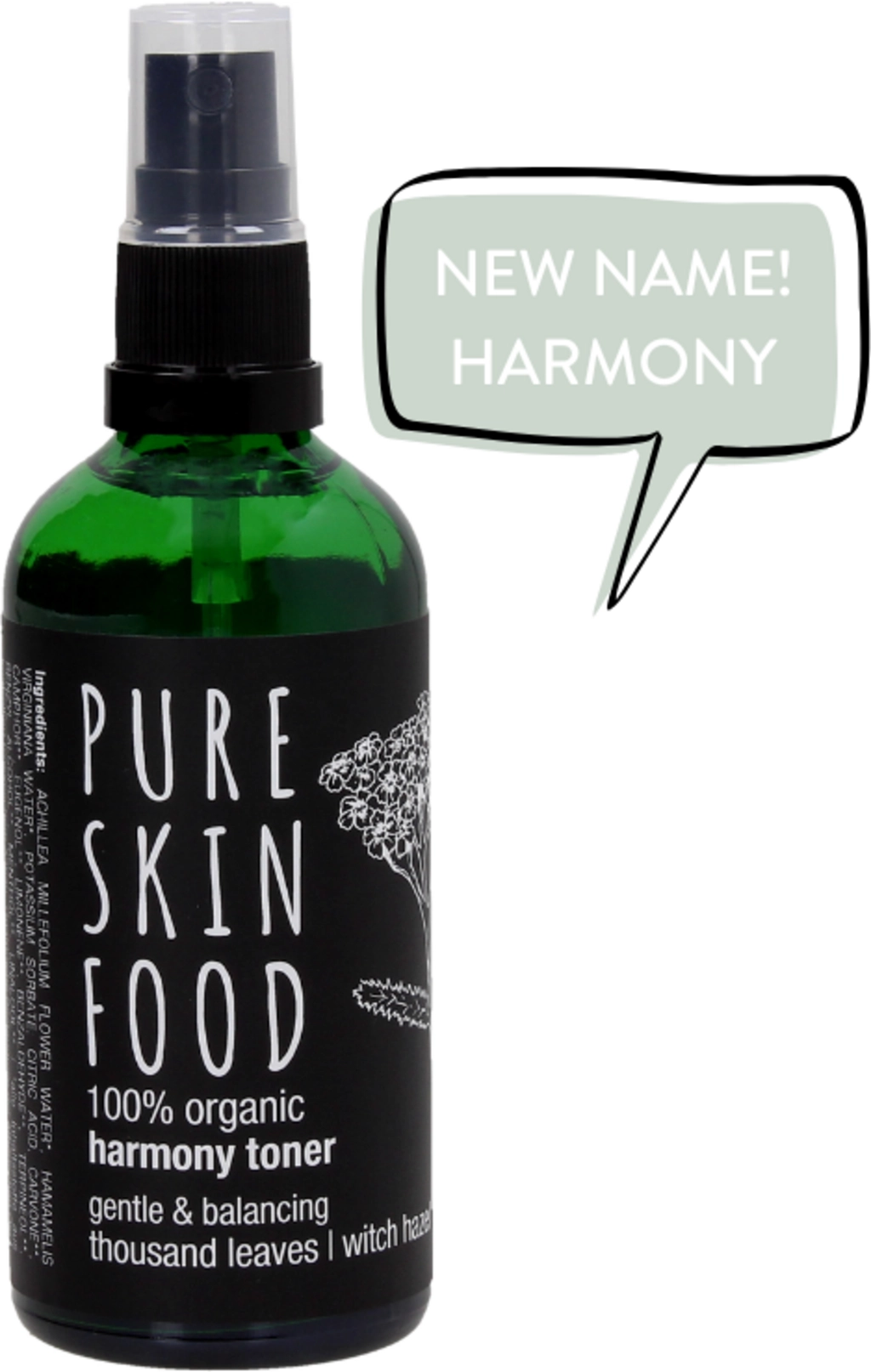 PURE SKIN FOOD Organic Harmony Toner Yarrow - Witch Hazel - 100 ml