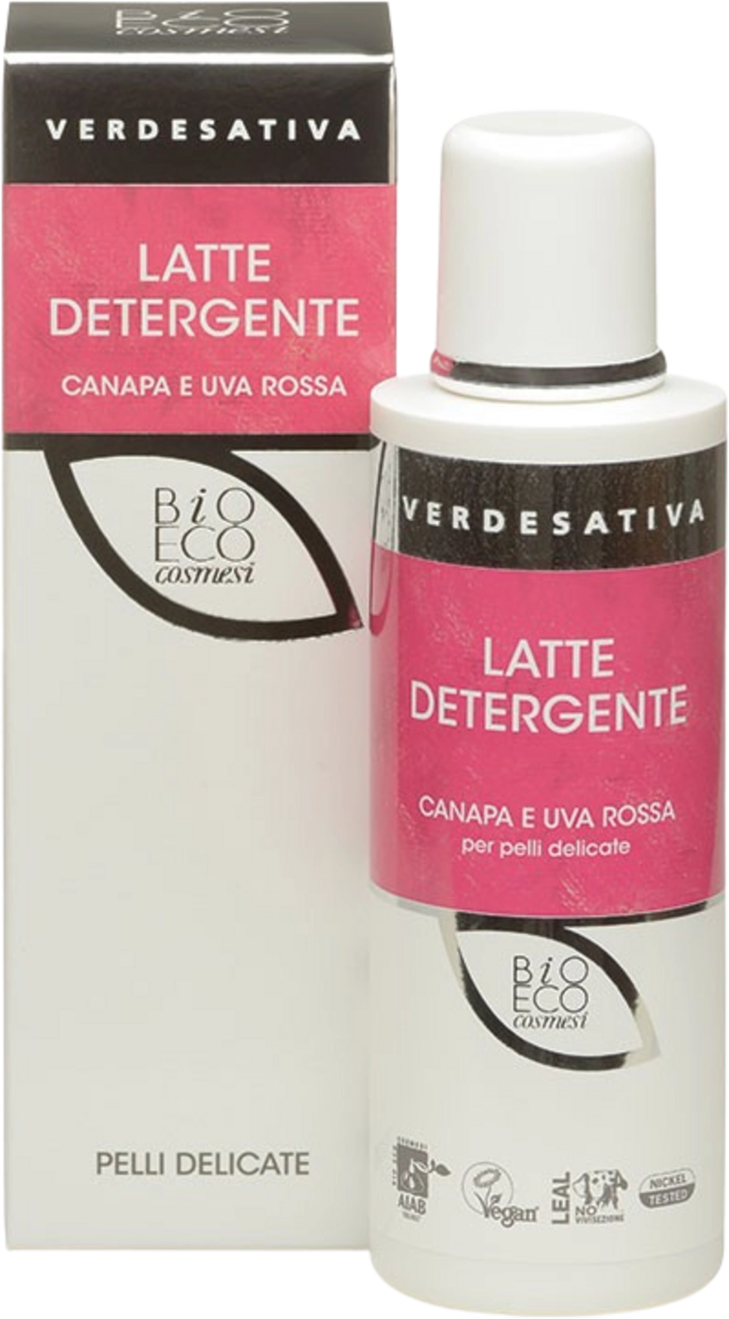 VERDESATIVA Reinigungsmilch Hanf & Rote Traube - 200 ml
