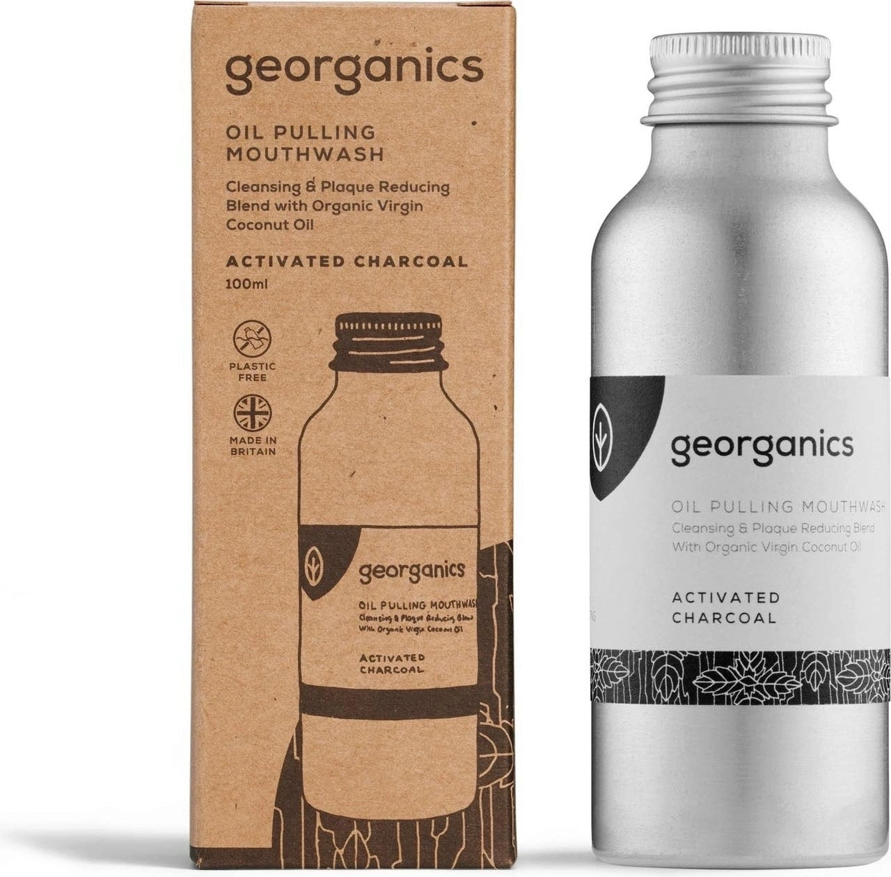 georganics Oilpulling Mouthwash Activated Charcoal - 100 ml