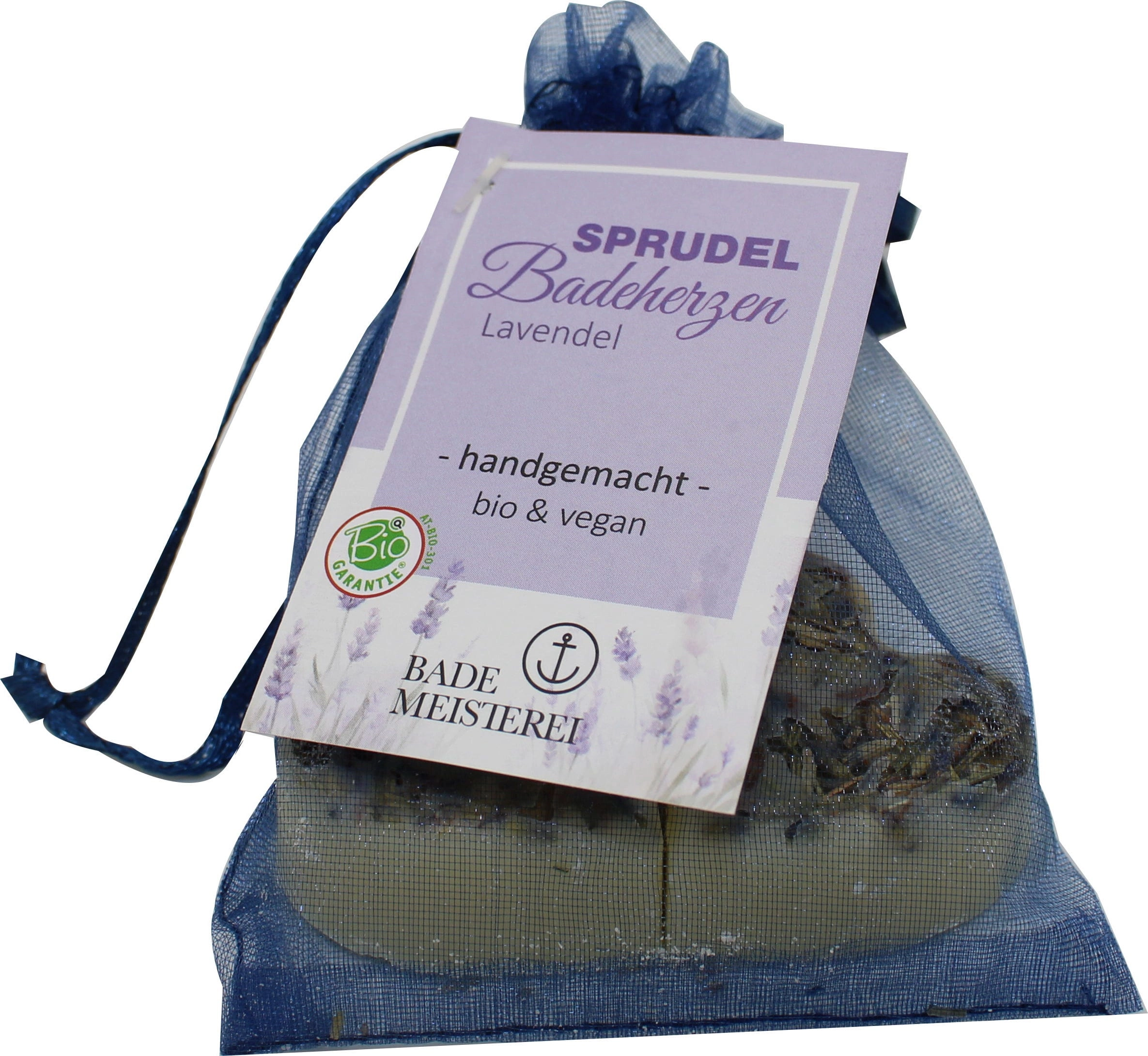 Bademeisterei Bio Sprudelbadeherzen - Lavendel
