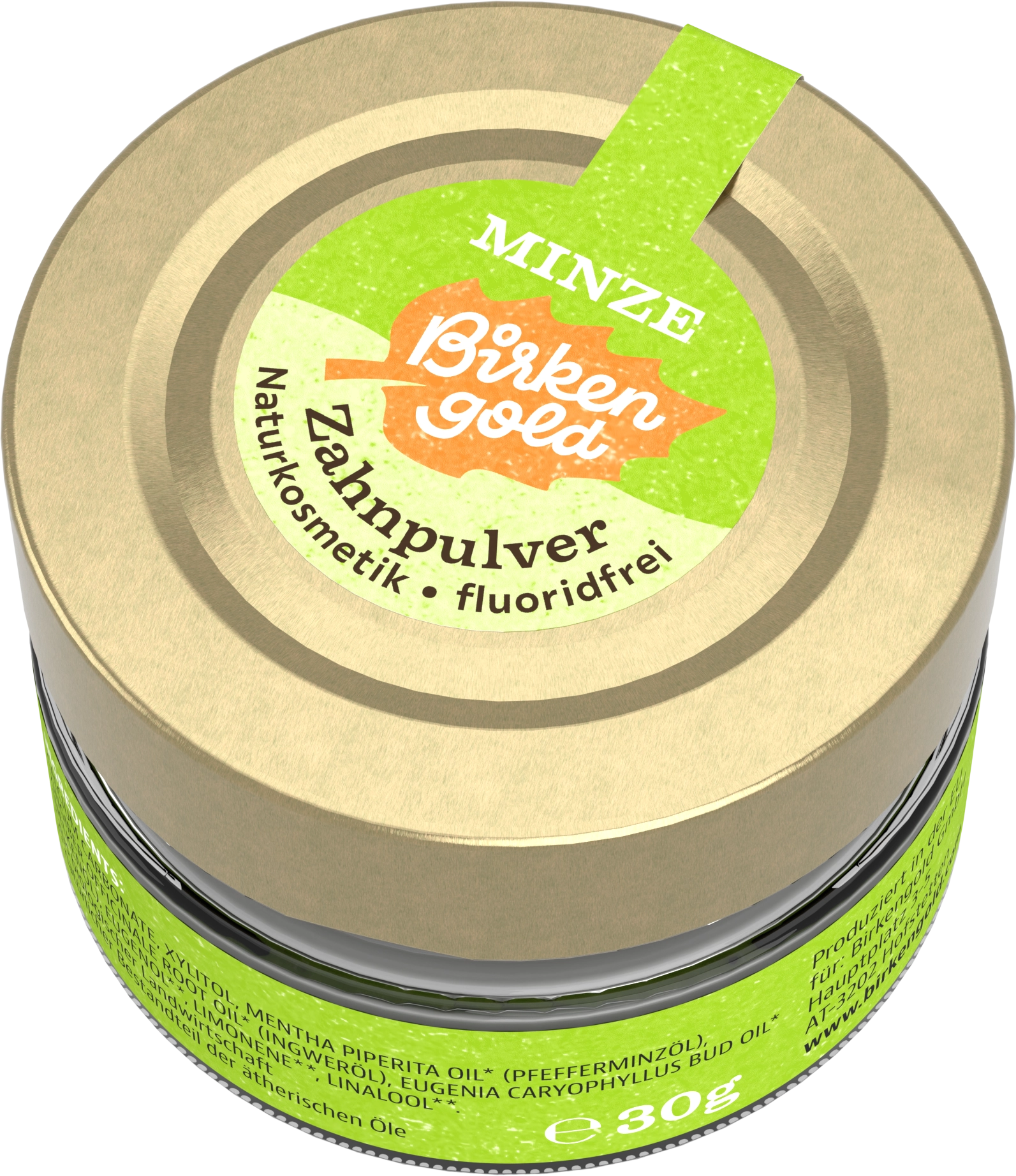 Birkengold Zahnpulver Minze - 30 g