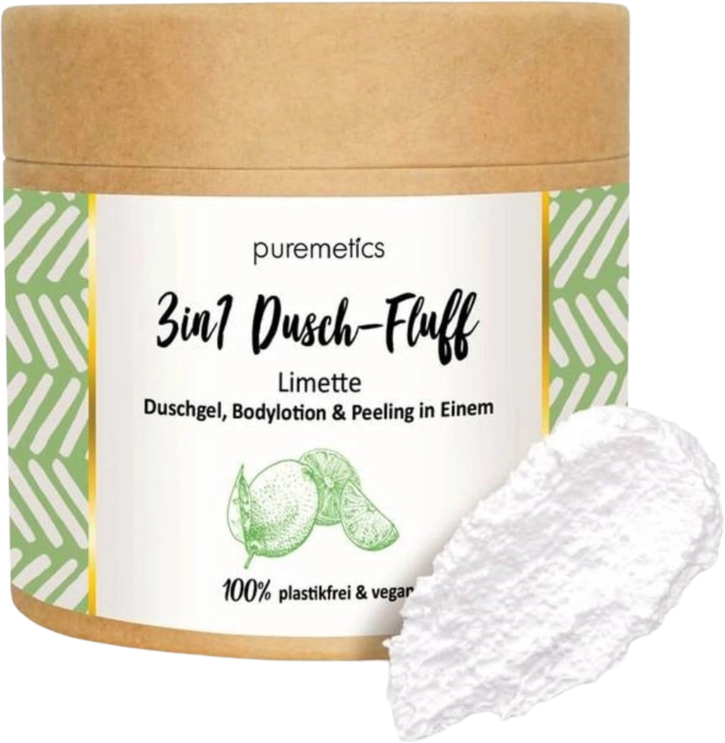 puremetics 3in1 Dusch-Fluff mit Salzpeeling - Limette