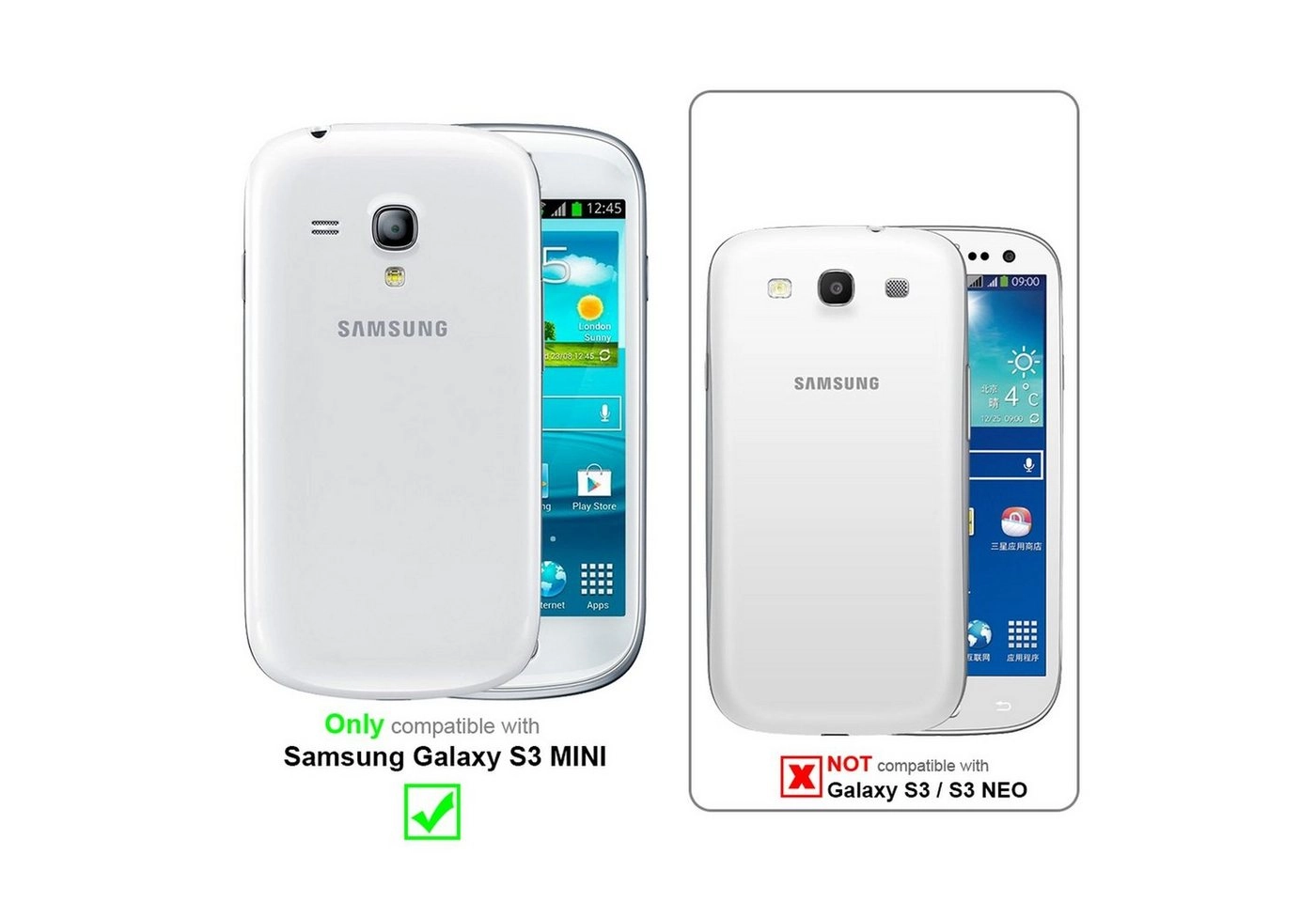 Cadorabo Hülle für Samsung Galaxy S3 MINI in SCHOKO BRAUN Handyhülle mit Magnetverschluss, Standfunktion und Kartenfach Case Cover Schutzhülle Etui Tasche Book Klapp Style