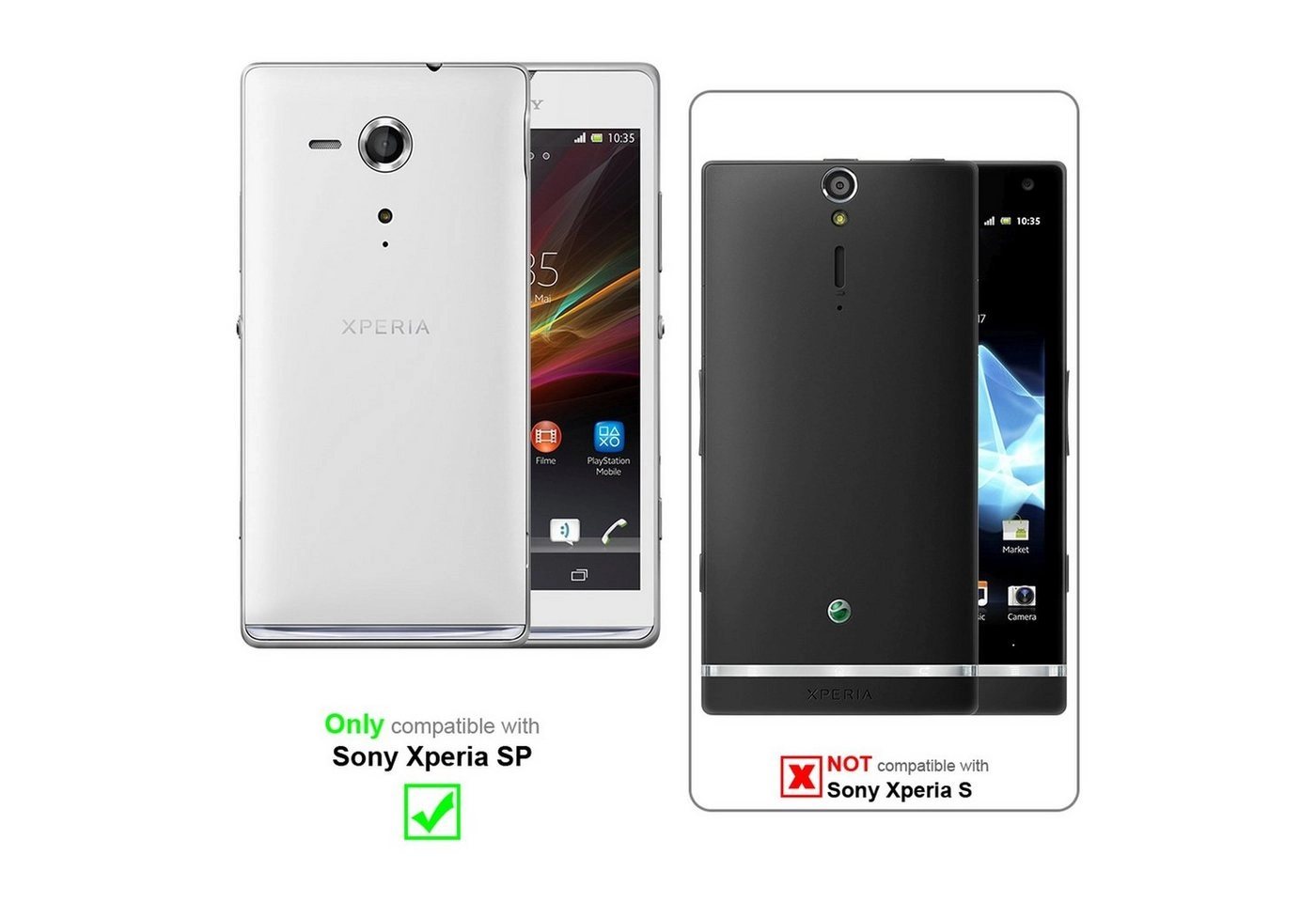 Cadorabo Displayschutzfolien für Sony Xperia SP - Schutzfolien in HIGH CLEAR ? 4 Folien (1x Privacy - 1x Spiegel - 1x Matt - 1x Anti-Fingerabdruck)