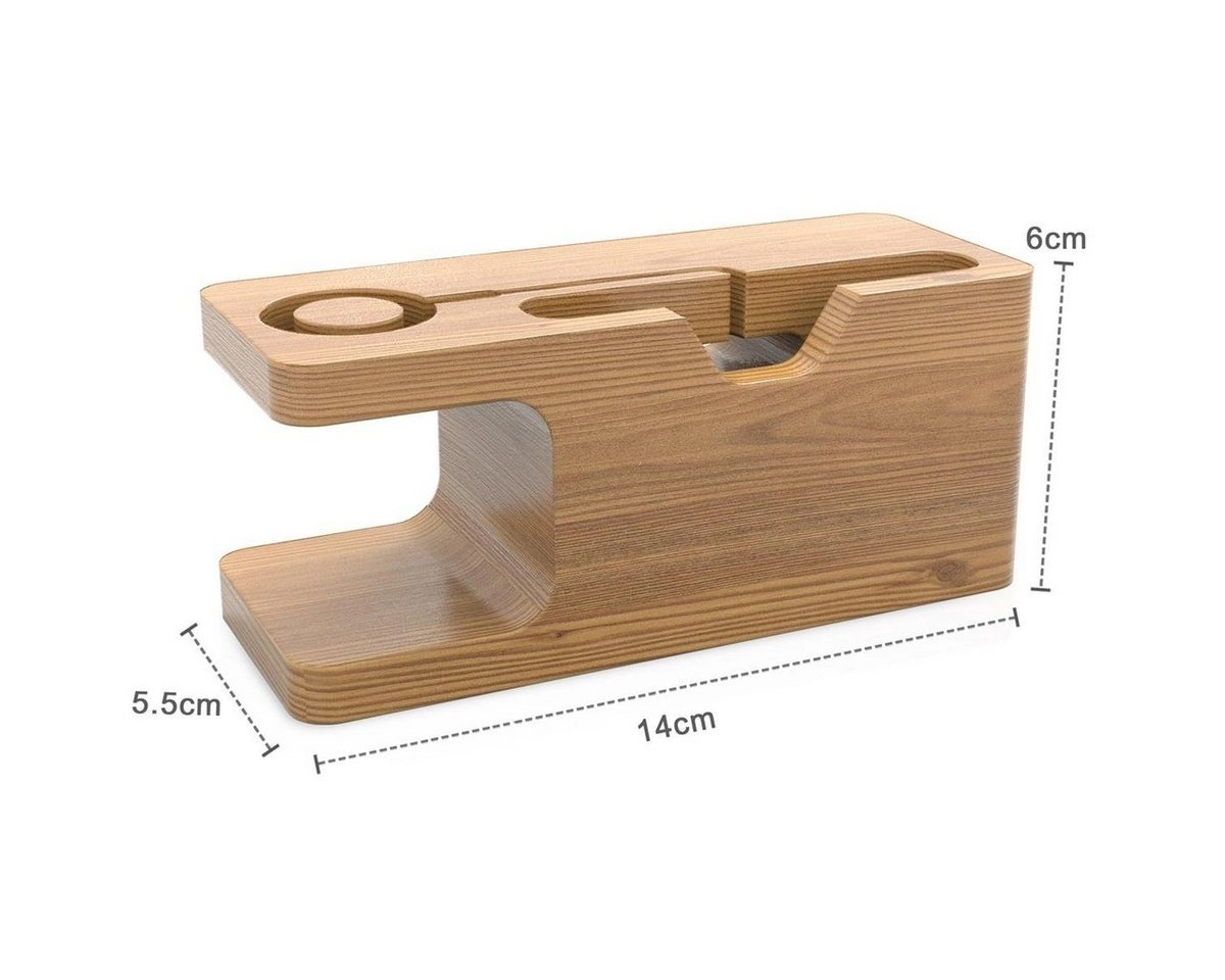 Cadorabo Docking Station - Ladestation aus Echtholz Bambus - Desktop Ständer für alle Smartphones und Smartwatches von z.B. Apple, Samsung, Nokia, Motorola