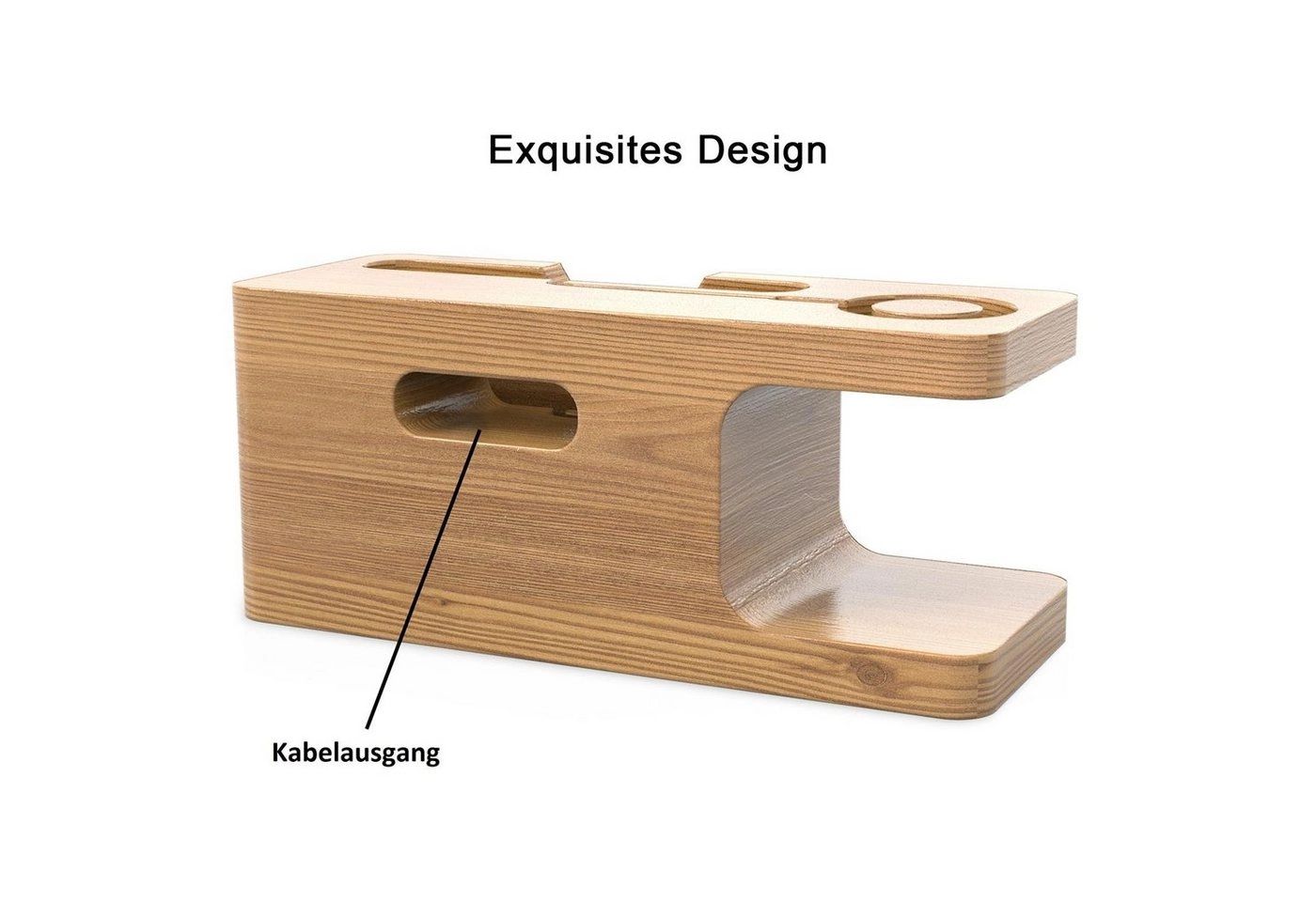 Cadorabo Docking Station - Ladestation aus Echtholz Bambus - Desktop Ständer für alle Smartphones und Smartwatches von z.B. Apple, Samsung, Nokia, Motorola