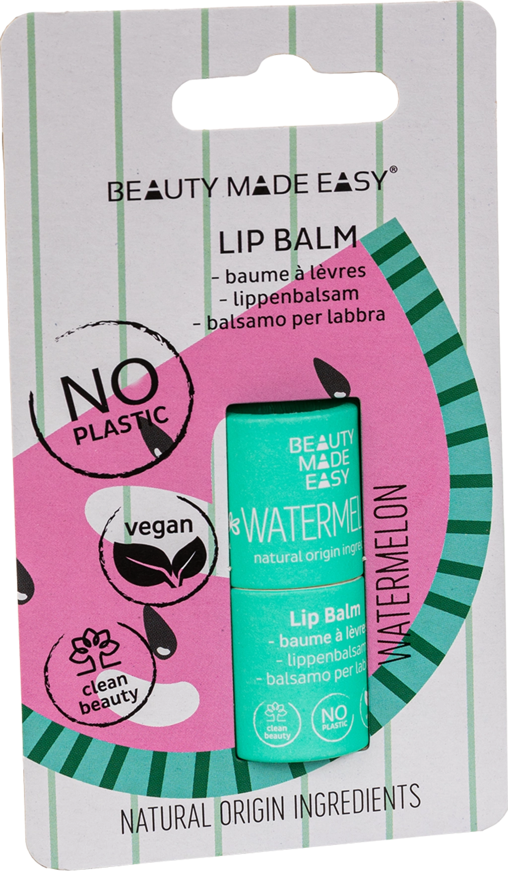 BEAUTY MADE EASY Paper Tube Lip Balm Summertime - Watermelon