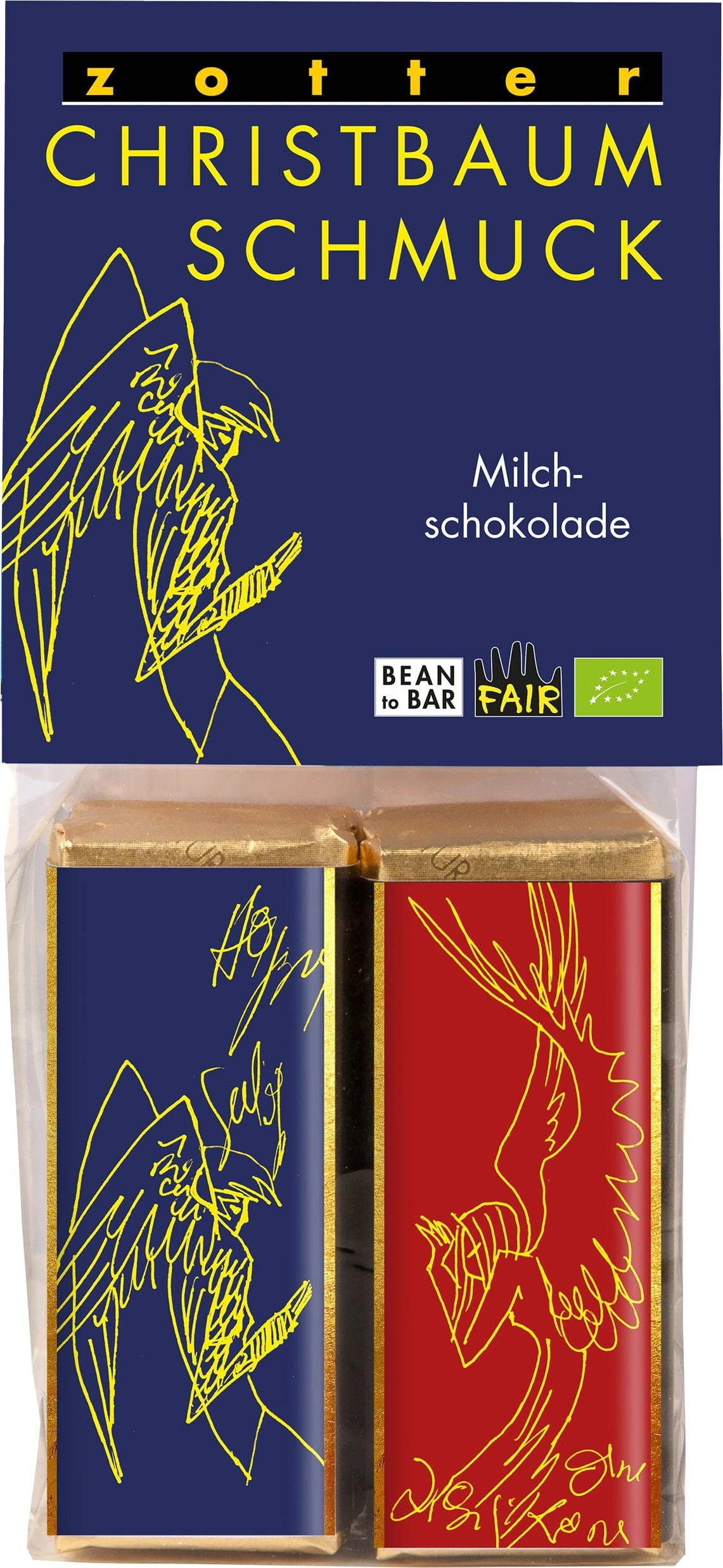 Zotter Schokoladen Bio Nashis Christbaumschmuck "Milchschokolade" - 80 g