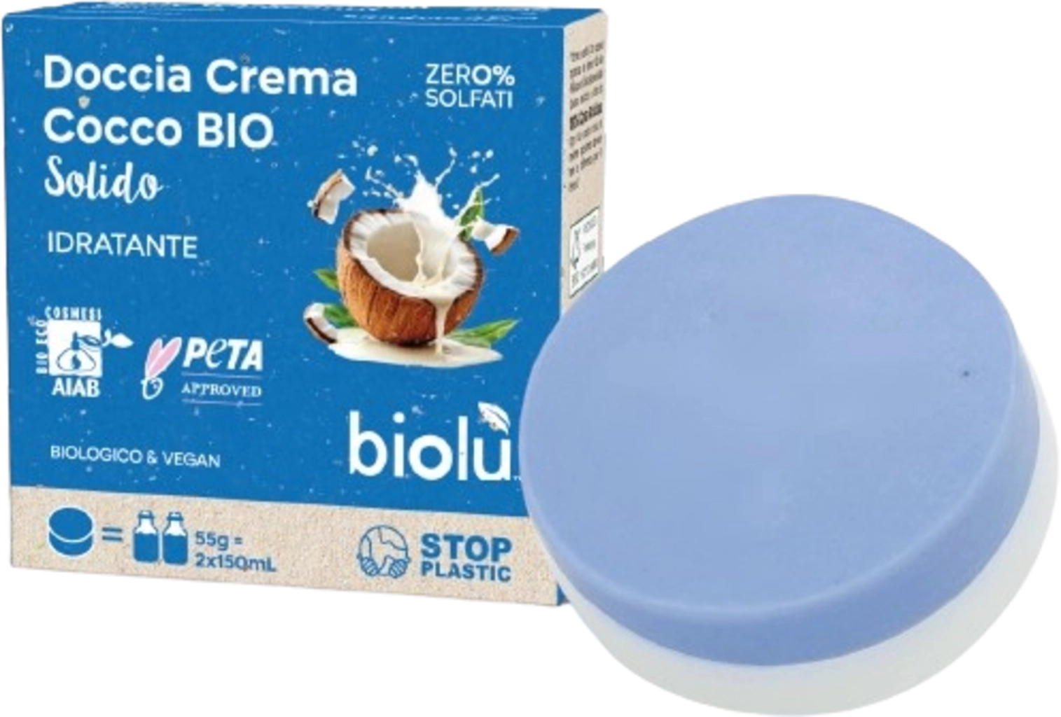 biolù Festes Duschstück & Lotion - 55 g