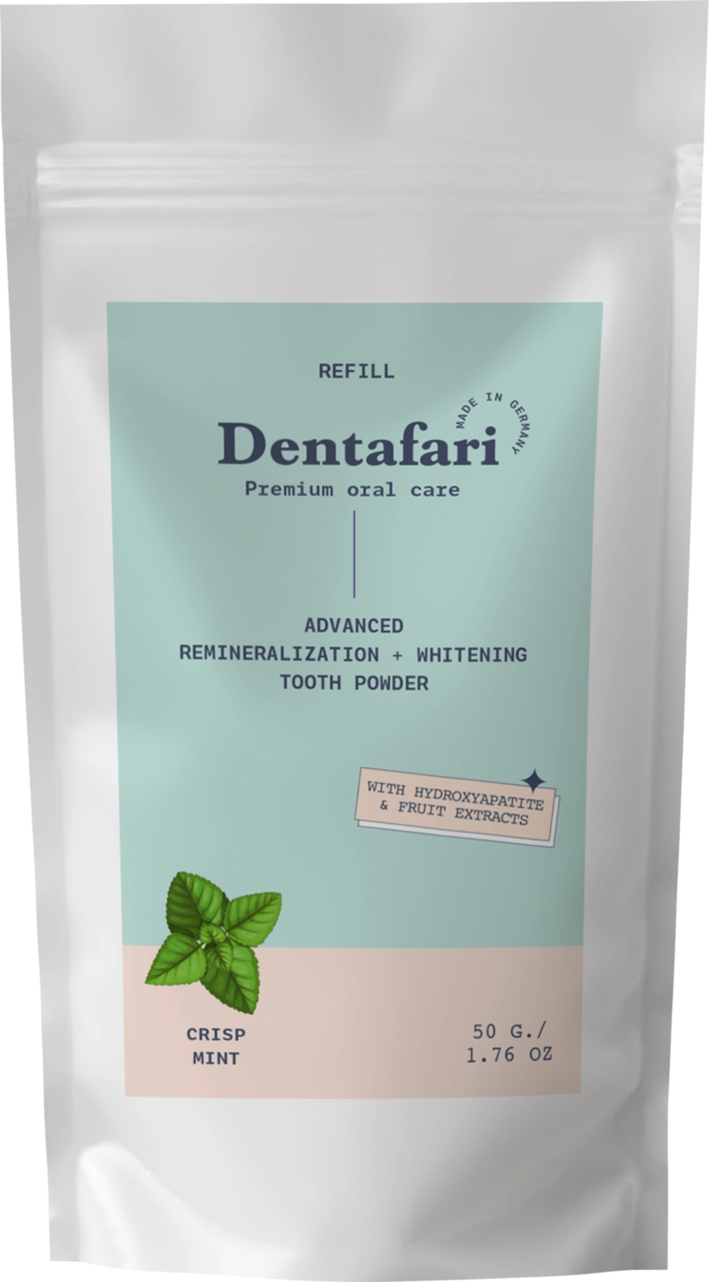 Dentafari Advanced Remineralization & Whitening Tooth Powder Crisp Mint - 50 g