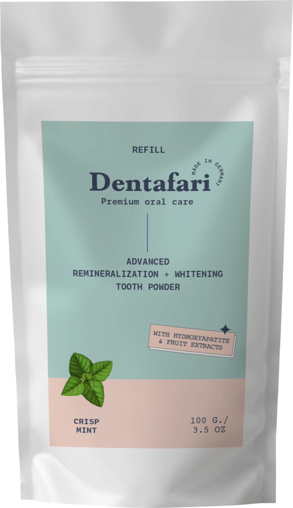 Dentafari Advanced Remineralization & Whitening Tooth Powder Crisp Mint - 100 g