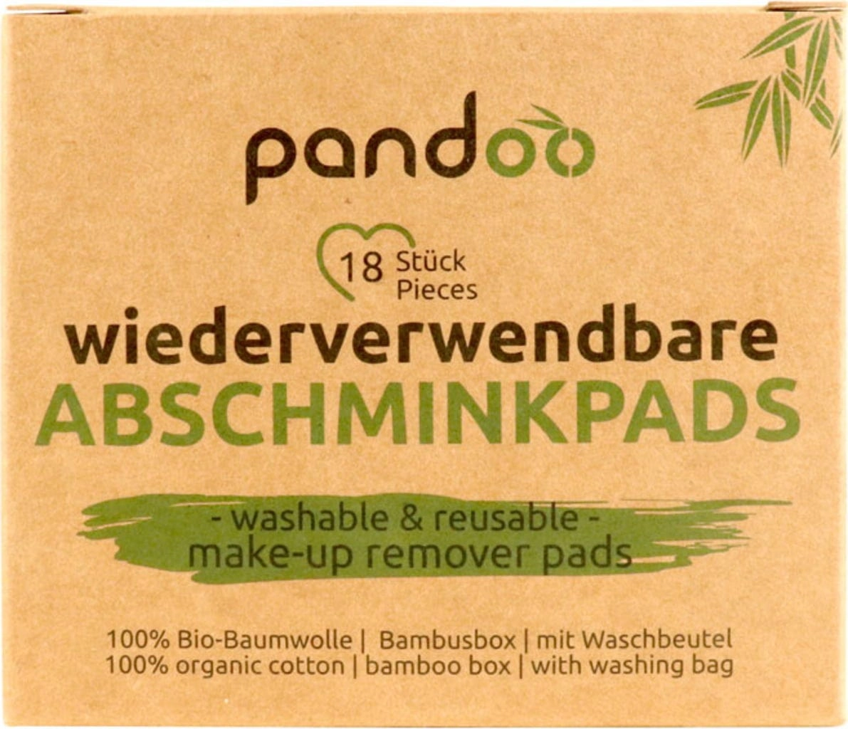 pandoo Abschminkpads Bambus & Baumwolle - 18 Stück