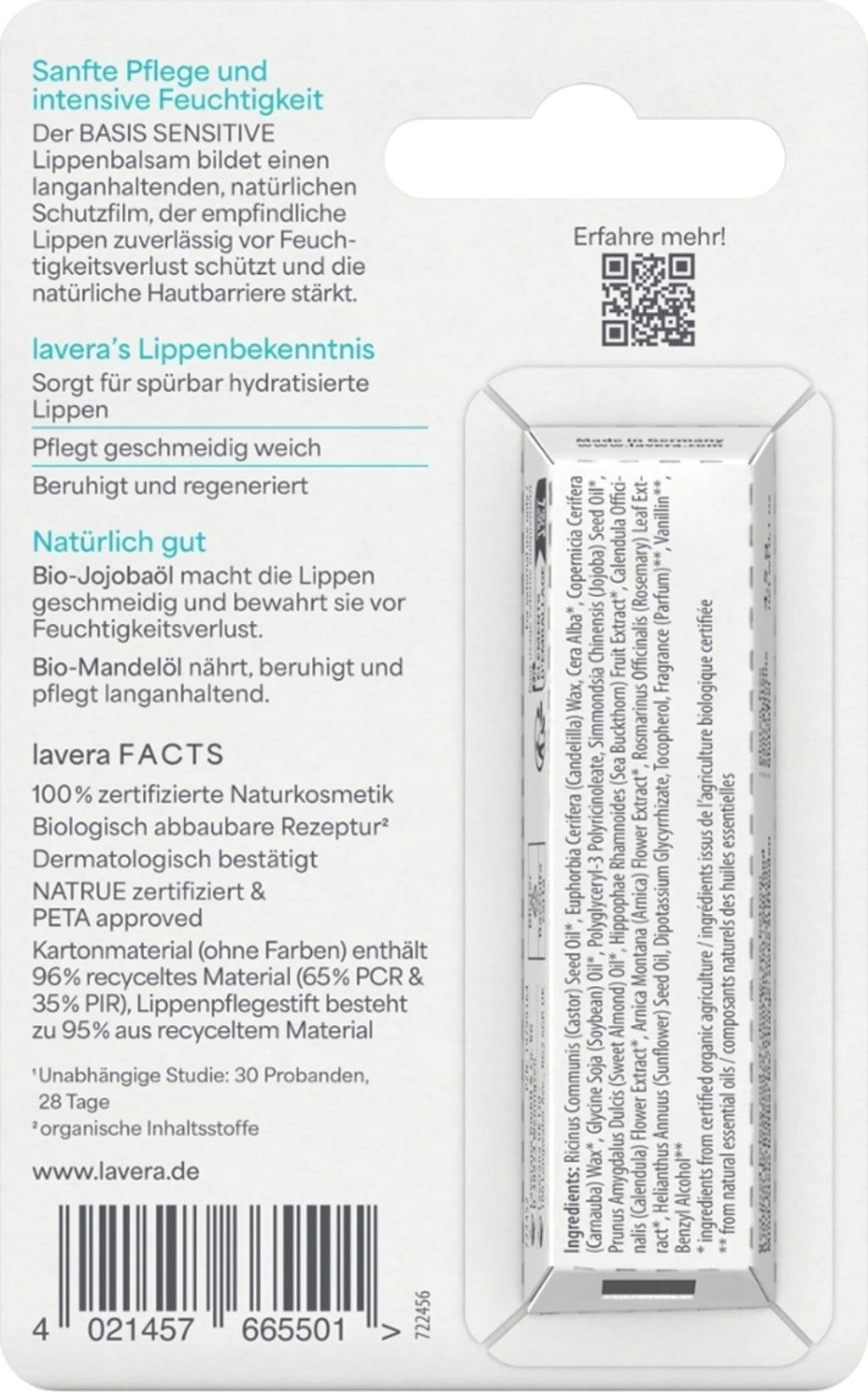 lavera Basis Sensitiv Lippenbalsam - 4,50 g