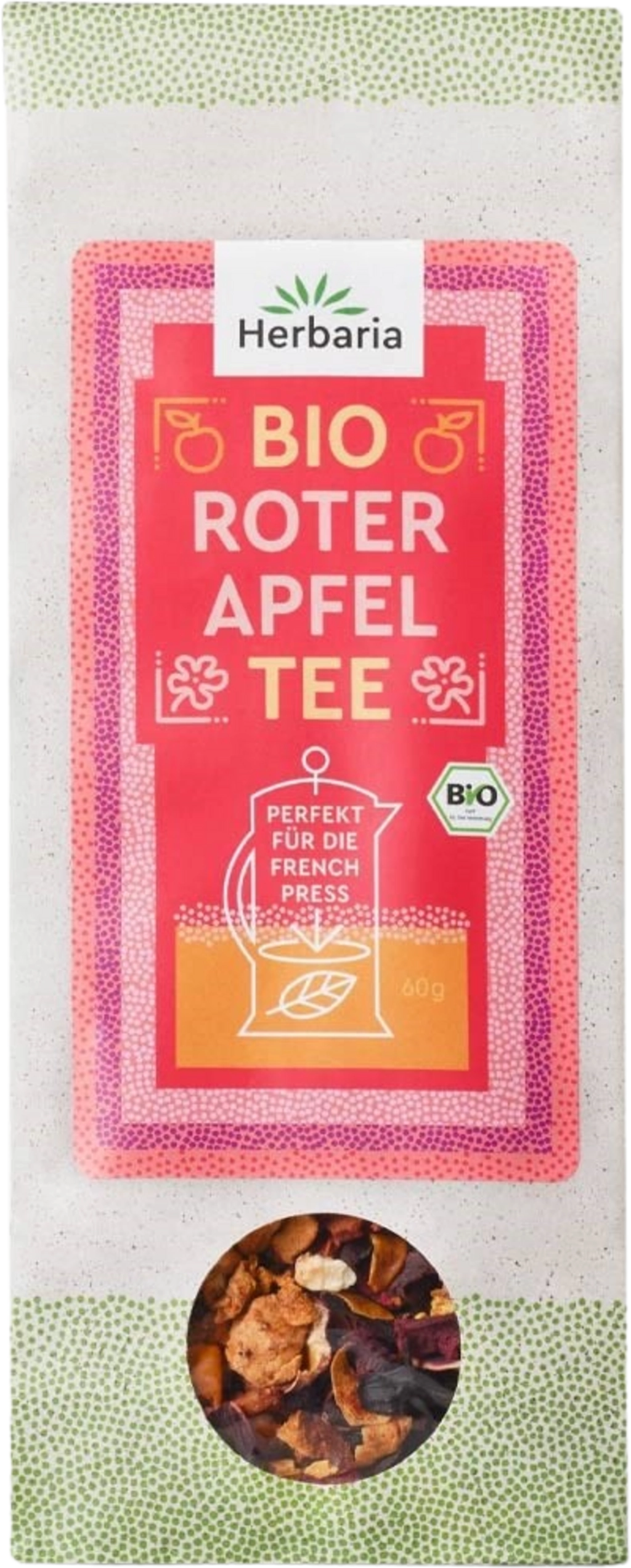Herbaria Bio French Press Tee Roter Apfel - 60 g