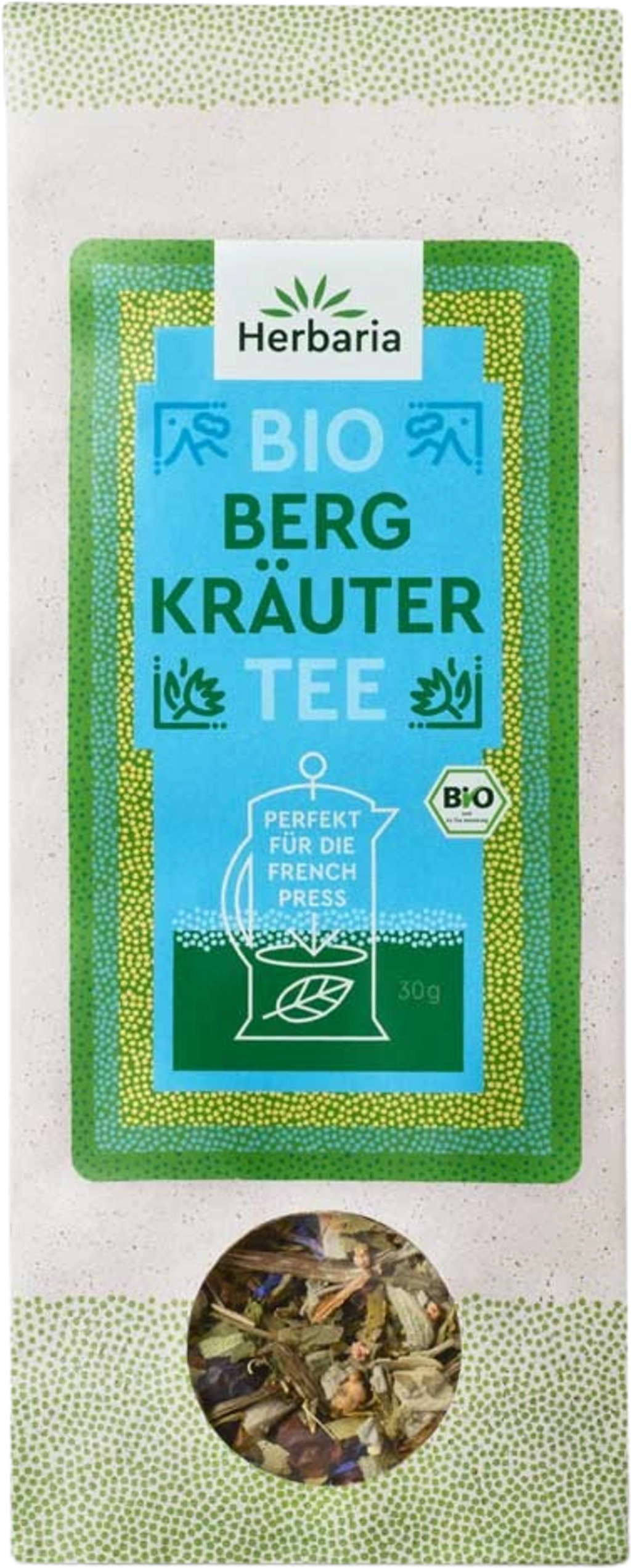 Herbaria Bio French Press Tee Bergkräuter - 30 g