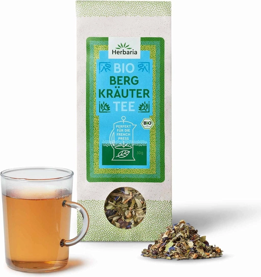 Herbaria Bio French Press Tee Bergkräuter - 30 g