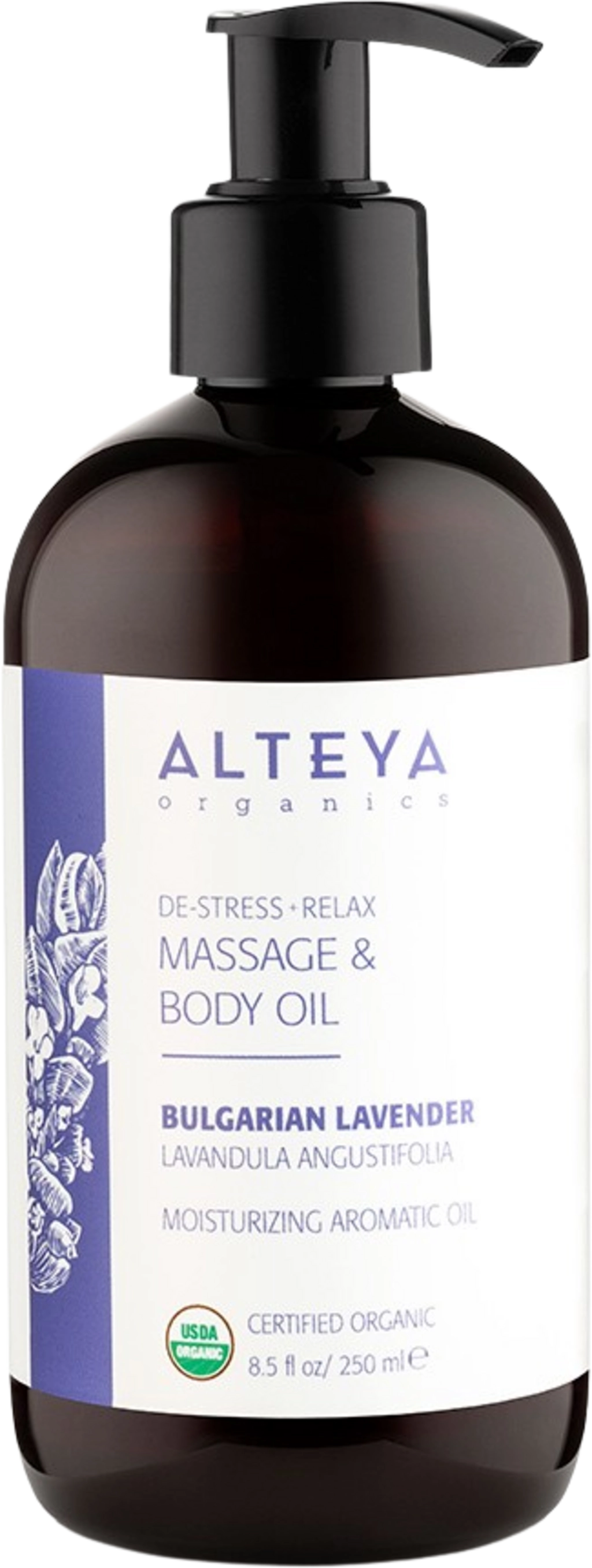 Alteya Organics Massage & Body Oil Bulgarian Lavender - 250 ml