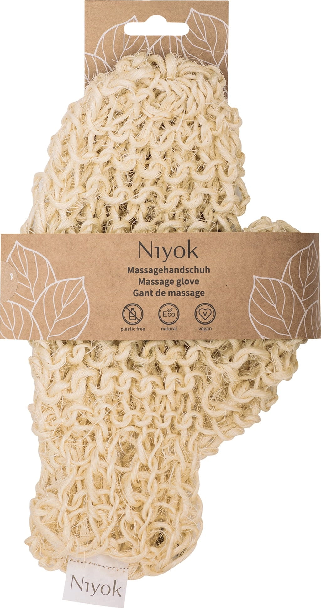 Niyok Massagehandschuh - Sisal gestrickt