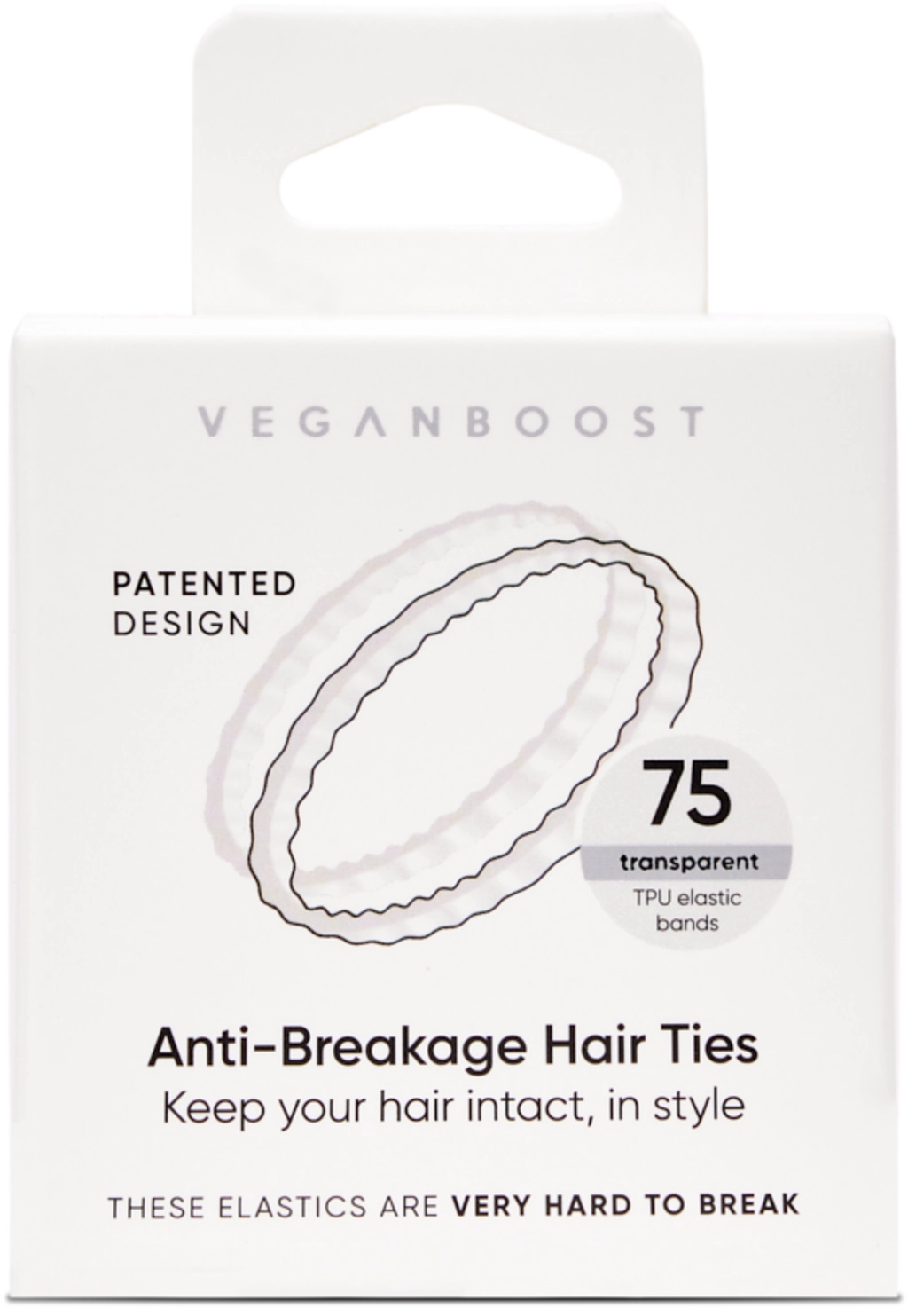 Veganboost Anti-Haarbruch Haargummis - Transparent