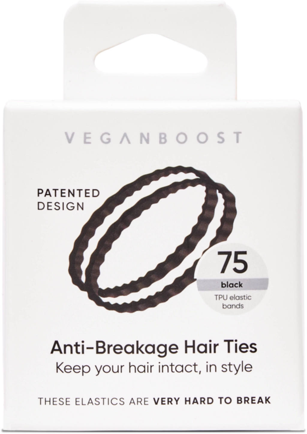 Veganboost Anti-Haarbruch Haargummis - Schwarz