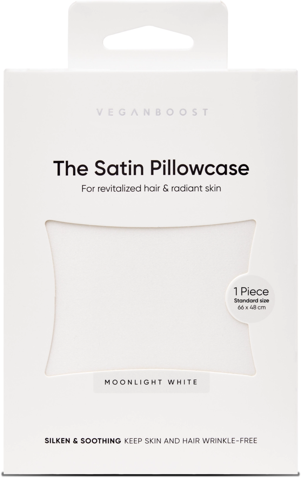 Veganboost Satin Kissenbezug 66 x 48 cm - Moonlight White