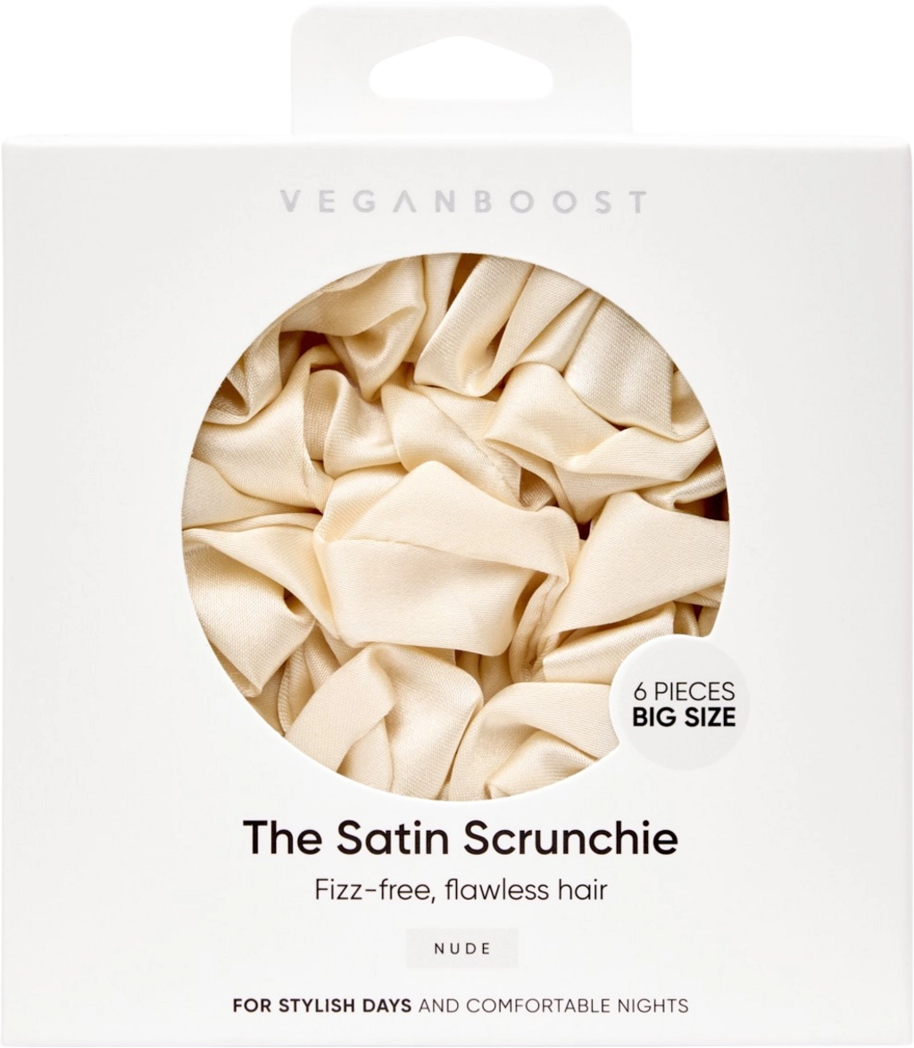 Veganboost Satin Scrunchie, Big Size - Nude