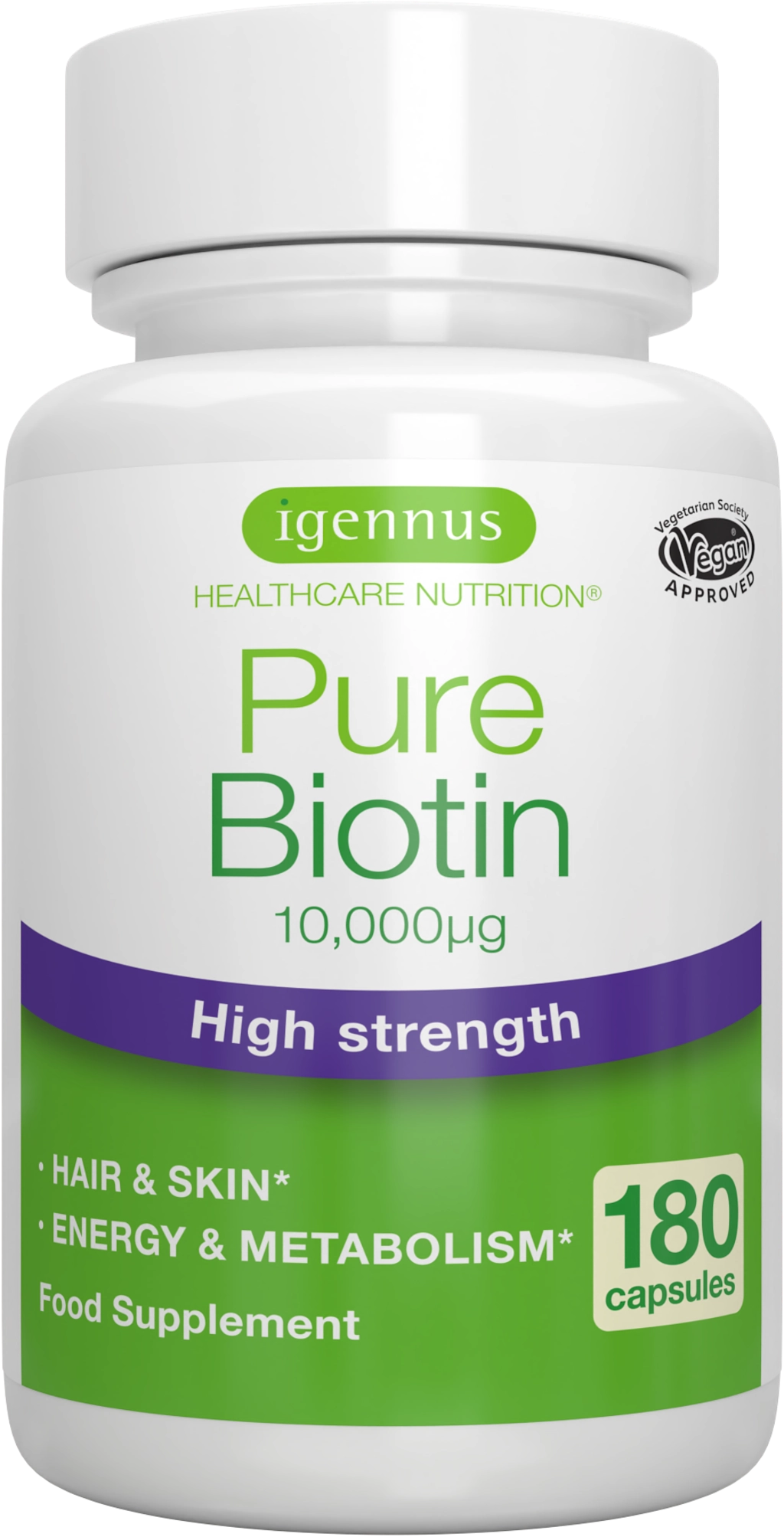igennus Pure Biotin 10,000 µg - 180 veg. Kapseln