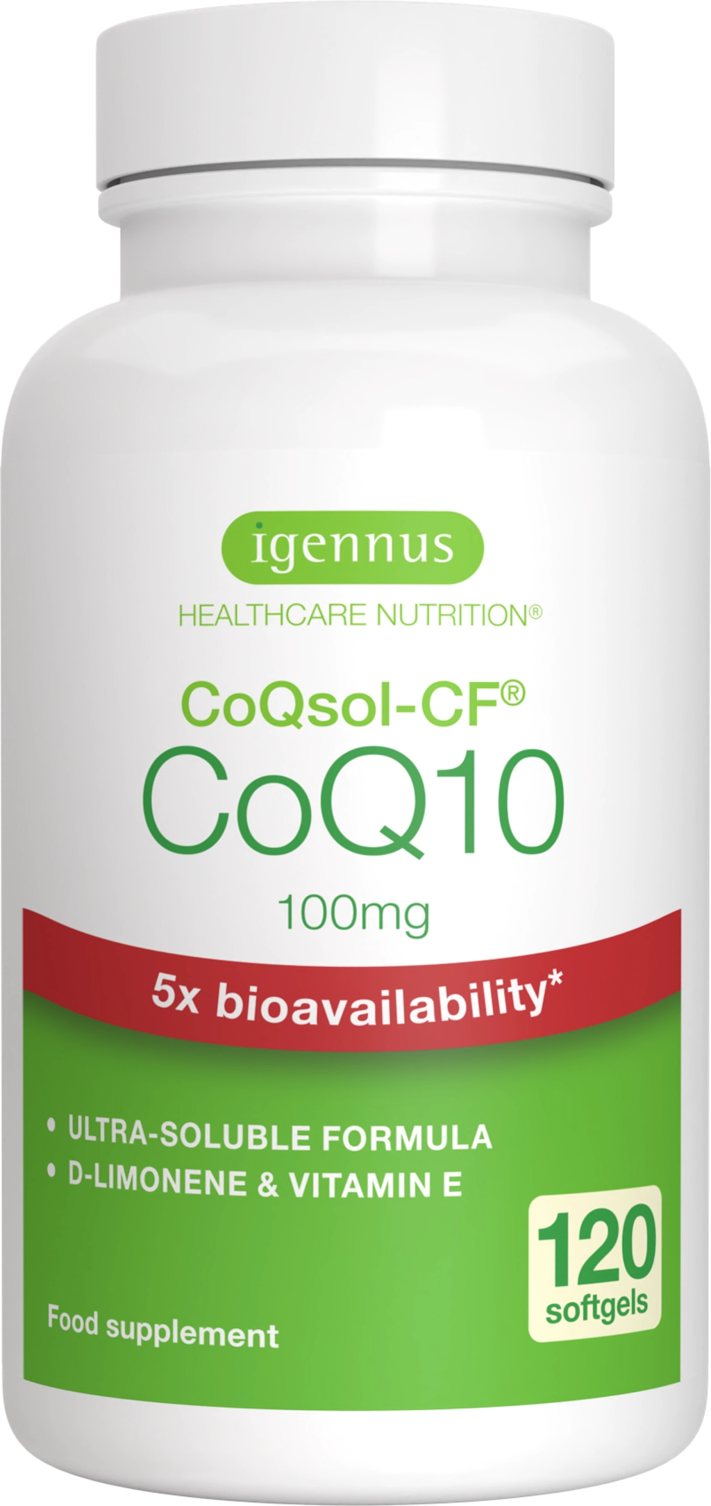 igennus CoQsol-CF® CoQ10 - 120 Softgels