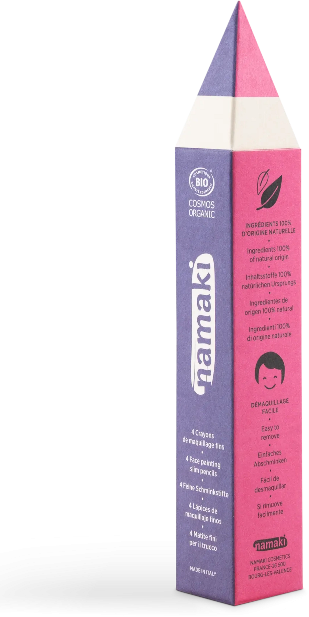 namaki Set of 4 Face Painting Slim Pencils - Rosa/Fuchsia/Pink/Weiß