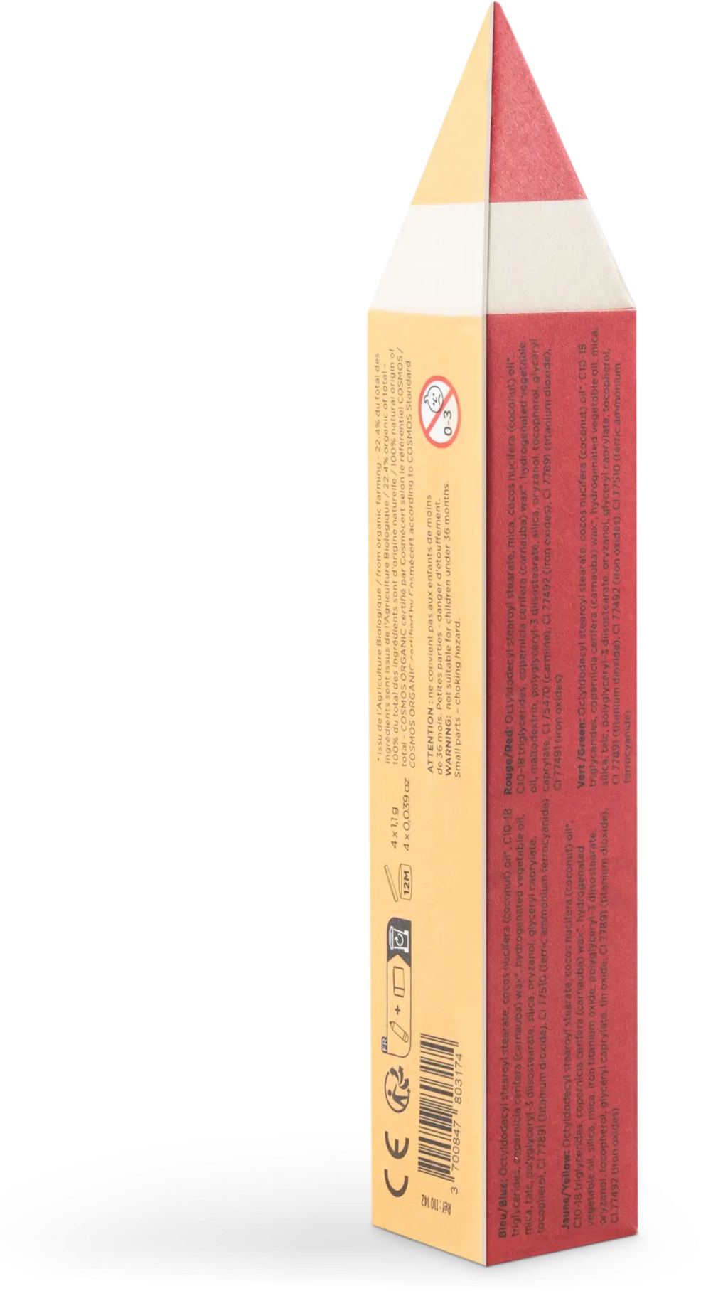 namaki Set of 4 Face Painting Slim Pencils - Grün/Blau/Gelb/Rot
