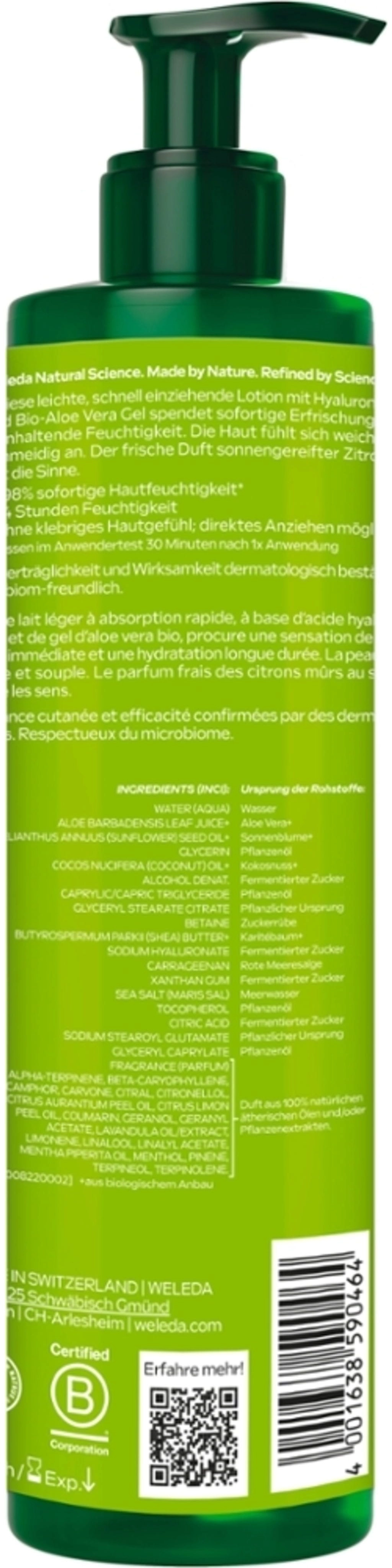 Weleda Aloe Vera & Hyaluronsäure Hydrating Bodylotion - 250 ml
