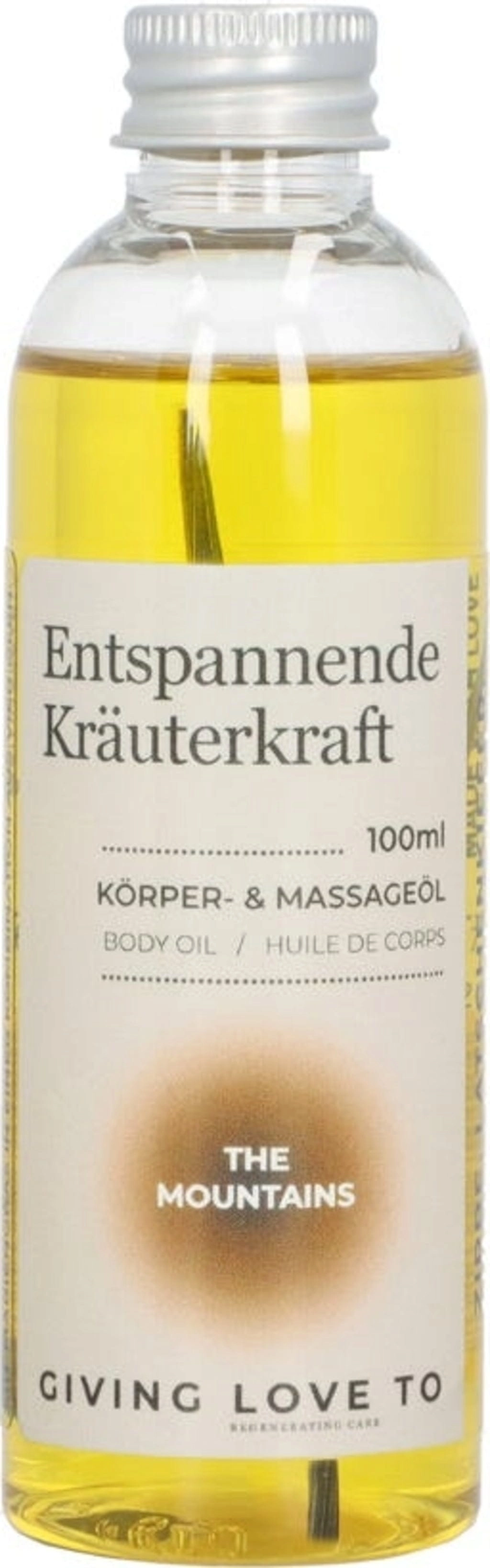 GIVING LOVE TO Körper-& Massageöl "Entspannende Kräuterkraft" - The Mountains - 200 ml