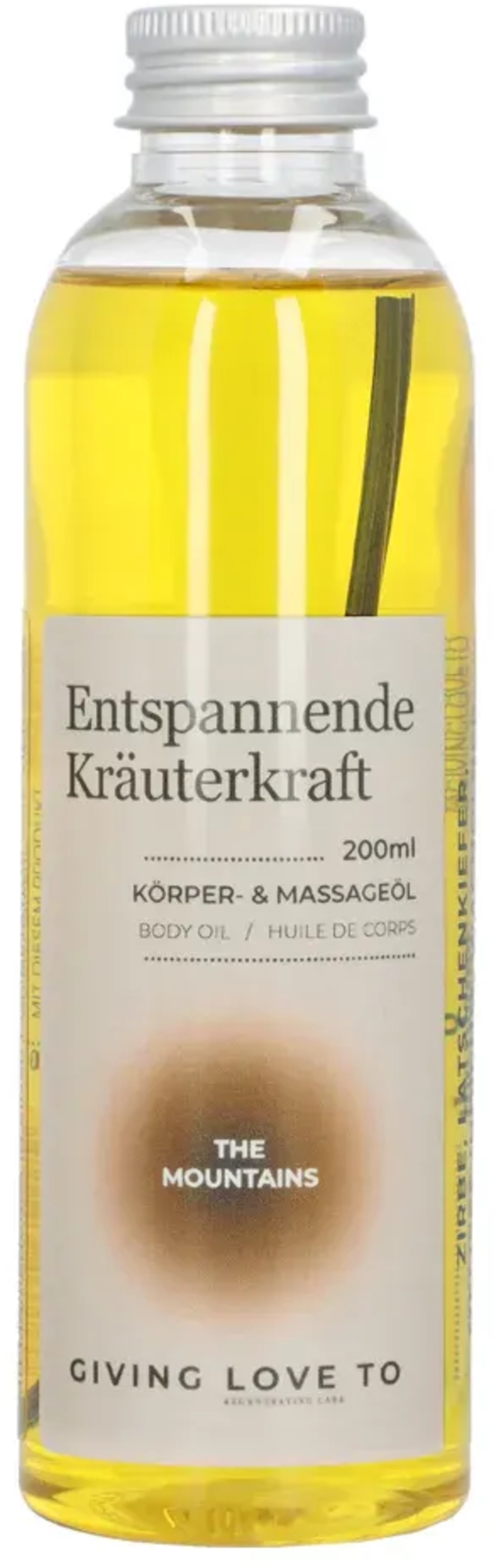GIVING LOVE TO Körper-& Massageöl "Entspannende Kräuterkraft" - The Mountains - 200 ml