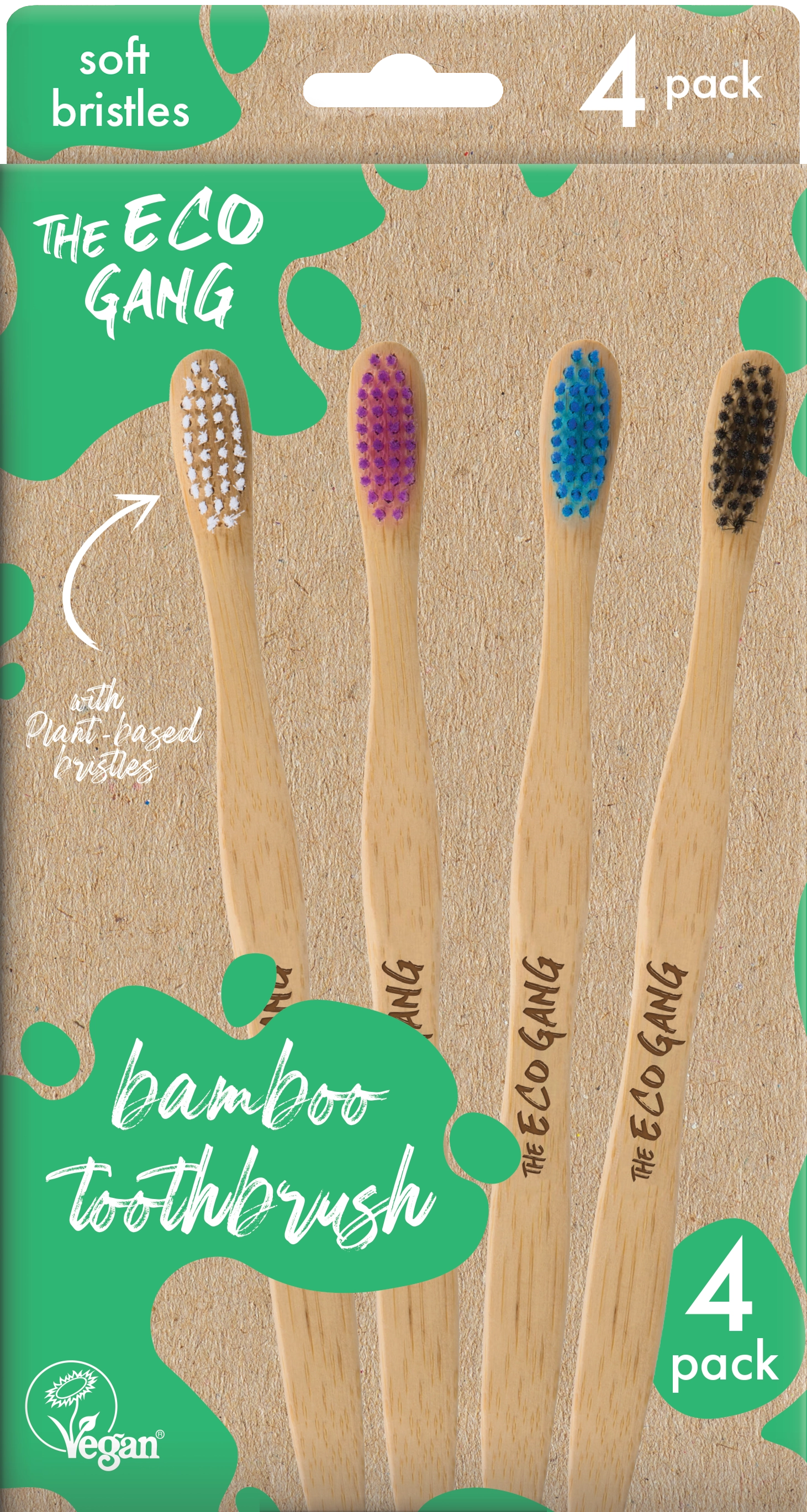 The Eco Gang Adult Bamboo Toothbrush 4 Pack - 4 Stück