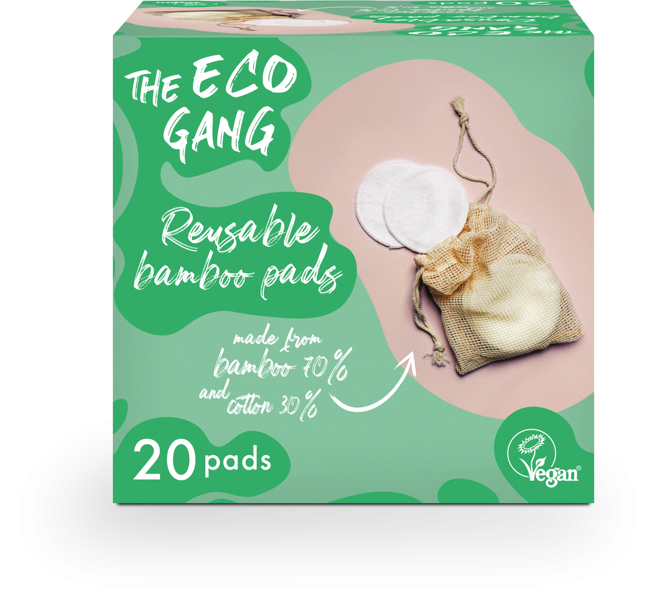 The Eco Gang Reusable Bamboo Pads - 20 Stück